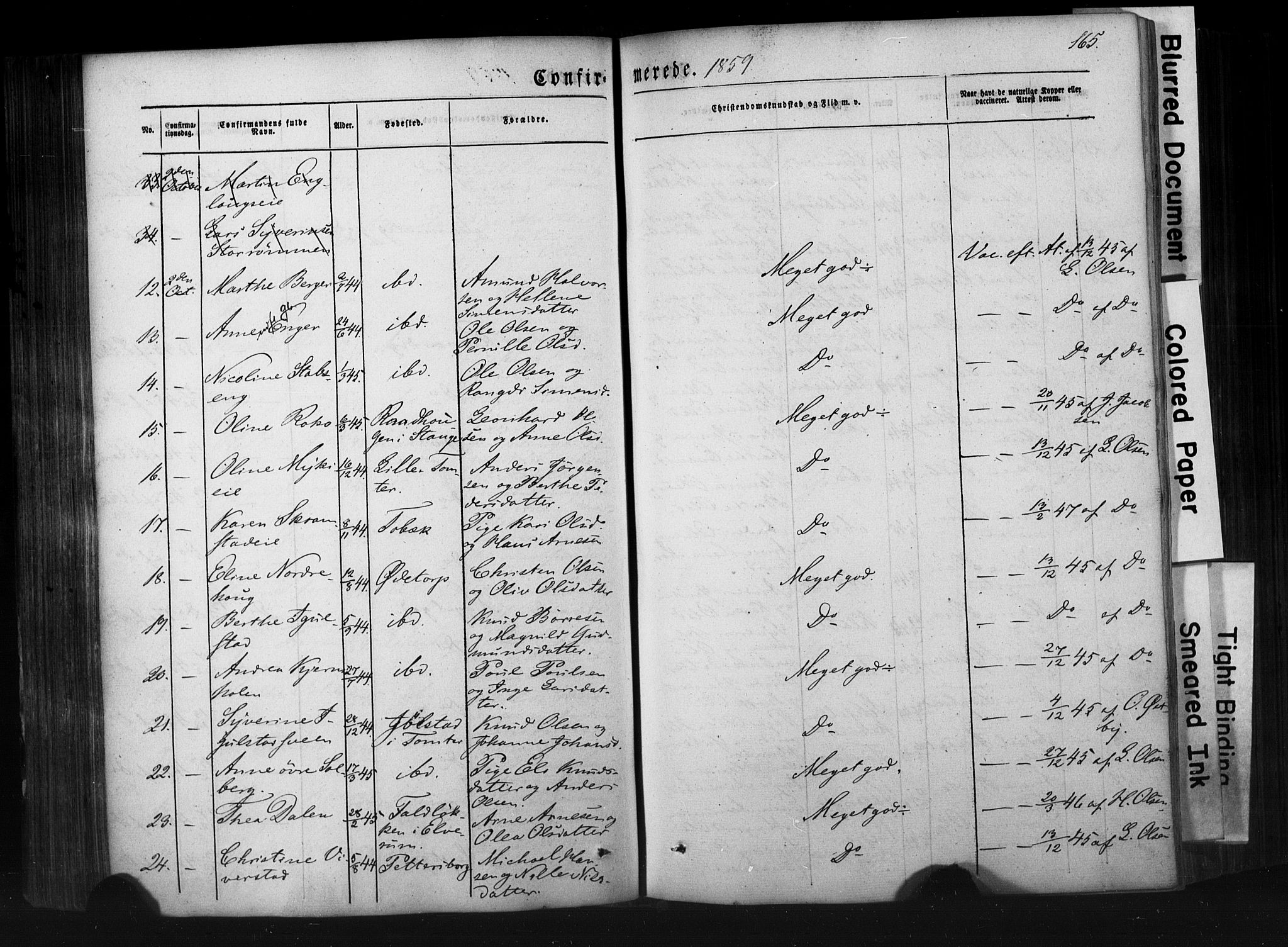 Løten prestekontor, AV/SAH-PREST-022/K/Ka/L0007: Parish register (official) no. 7, 1850-1859, p. 165