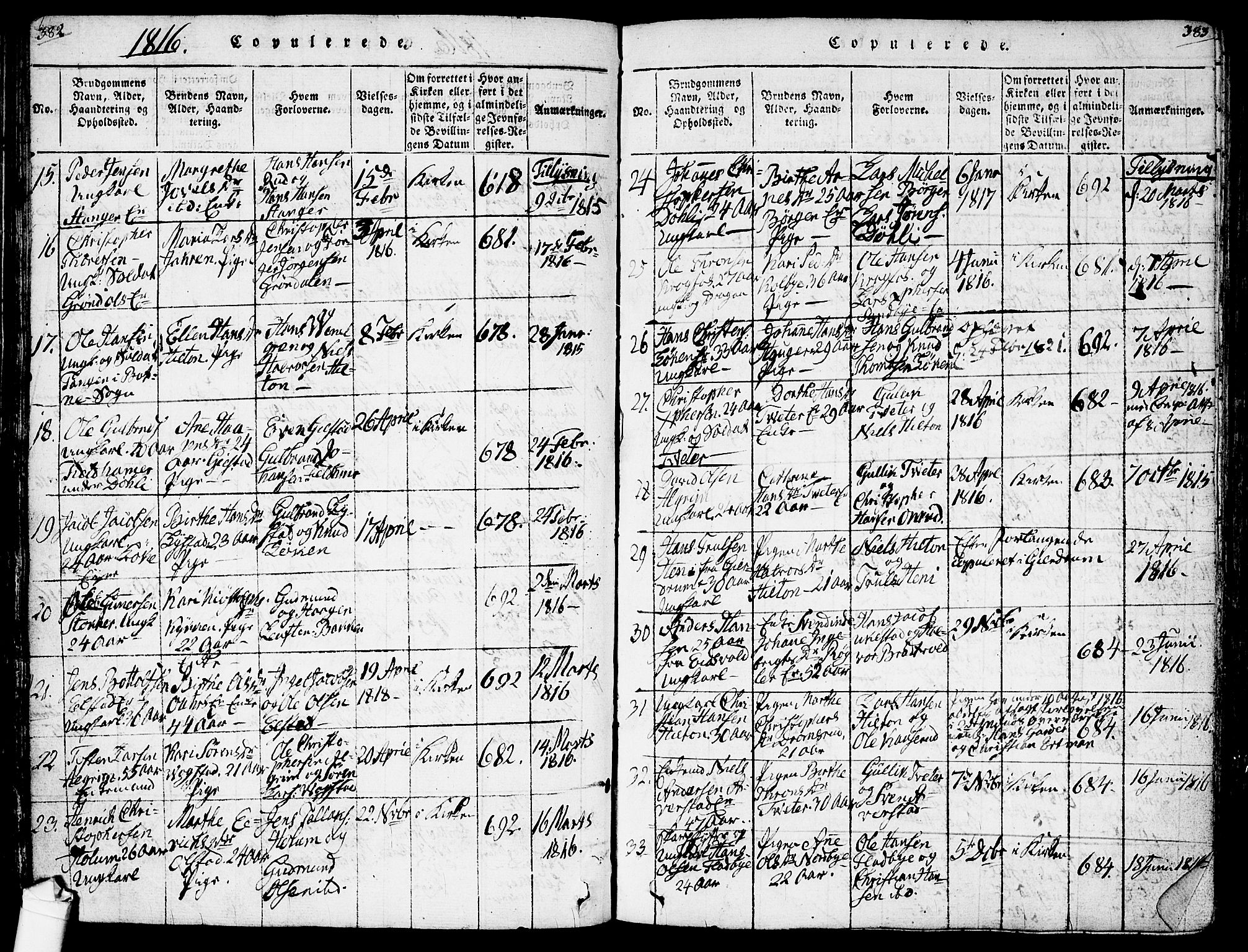 Ullensaker prestekontor Kirkebøker, SAO/A-10236a/F/Fa/L0013: Parish register (official) no. I 13, 1815-1835, p. 382-383