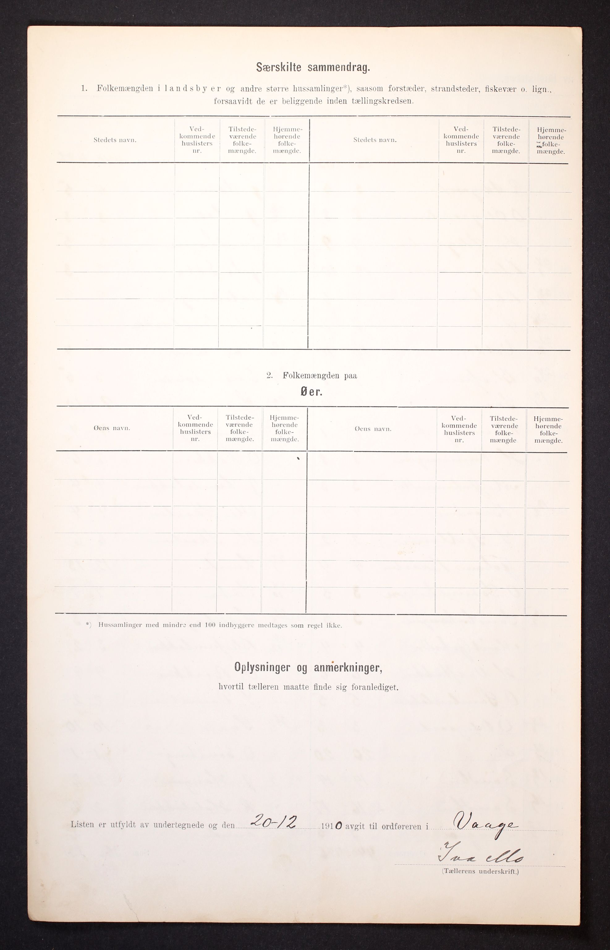 RA, 1910 census for Vågå, 1910, p. 6