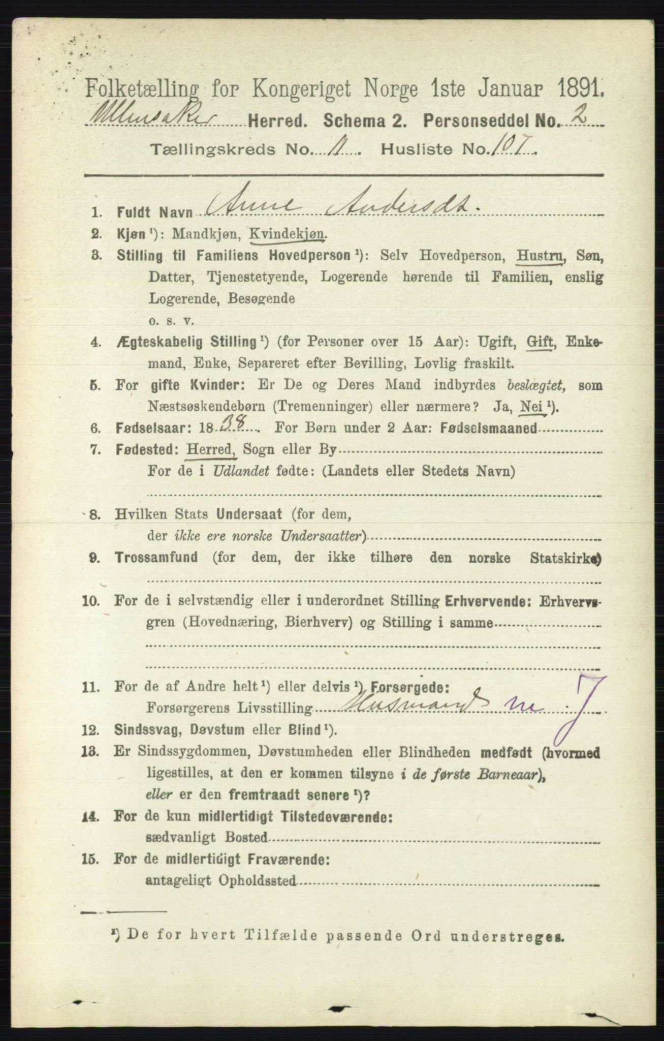 RA, 1891 census for 0235 Ullensaker, 1891, p. 5552