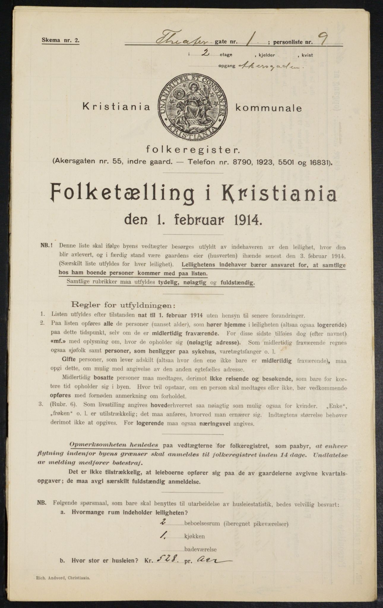 OBA, Municipal Census 1914 for Kristiania, 1914, p. 107734