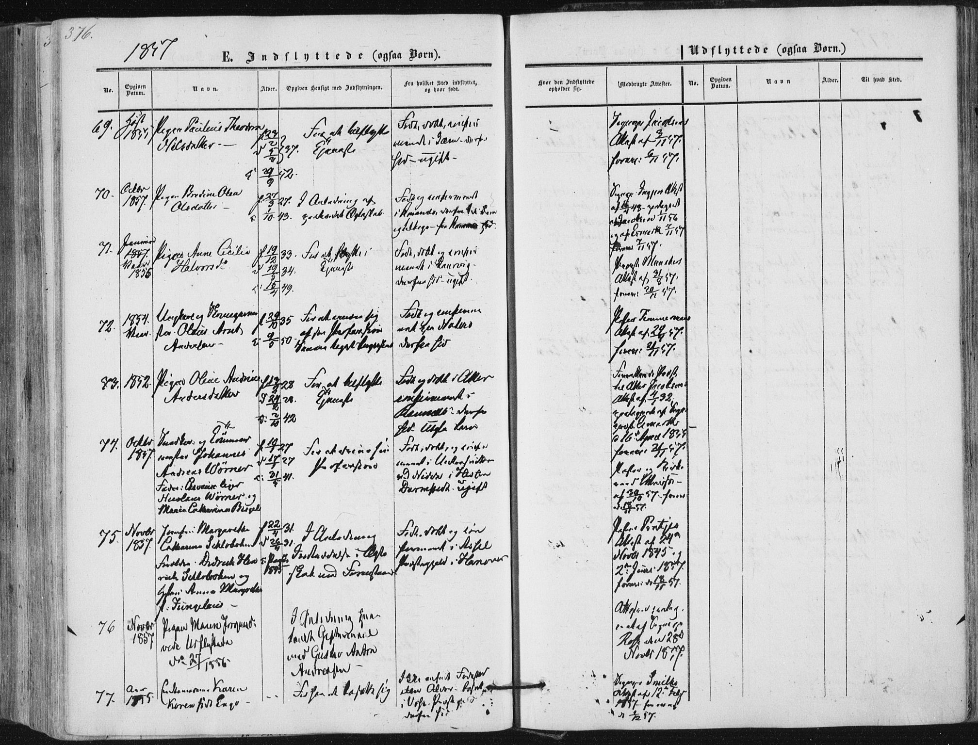 Tønsberg kirkebøker, AV/SAKO-A-330/F/Fa/L0008: Parish register (official) no. I 8, 1855-1864, p. 376