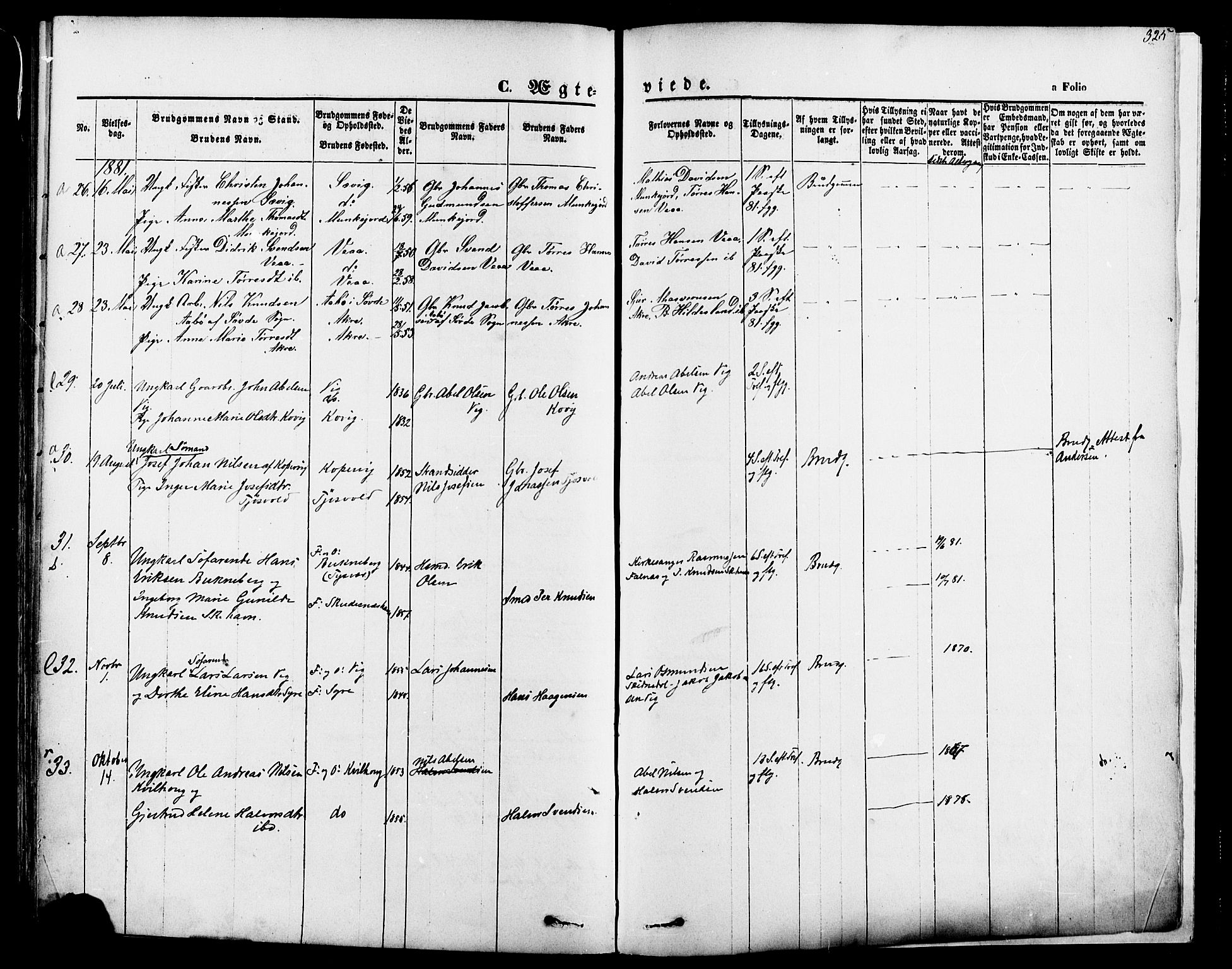 Skudenes sokneprestkontor, AV/SAST-A -101849/H/Ha/Haa/L0006: Parish register (official) no. A 4, 1864-1881, p. 325