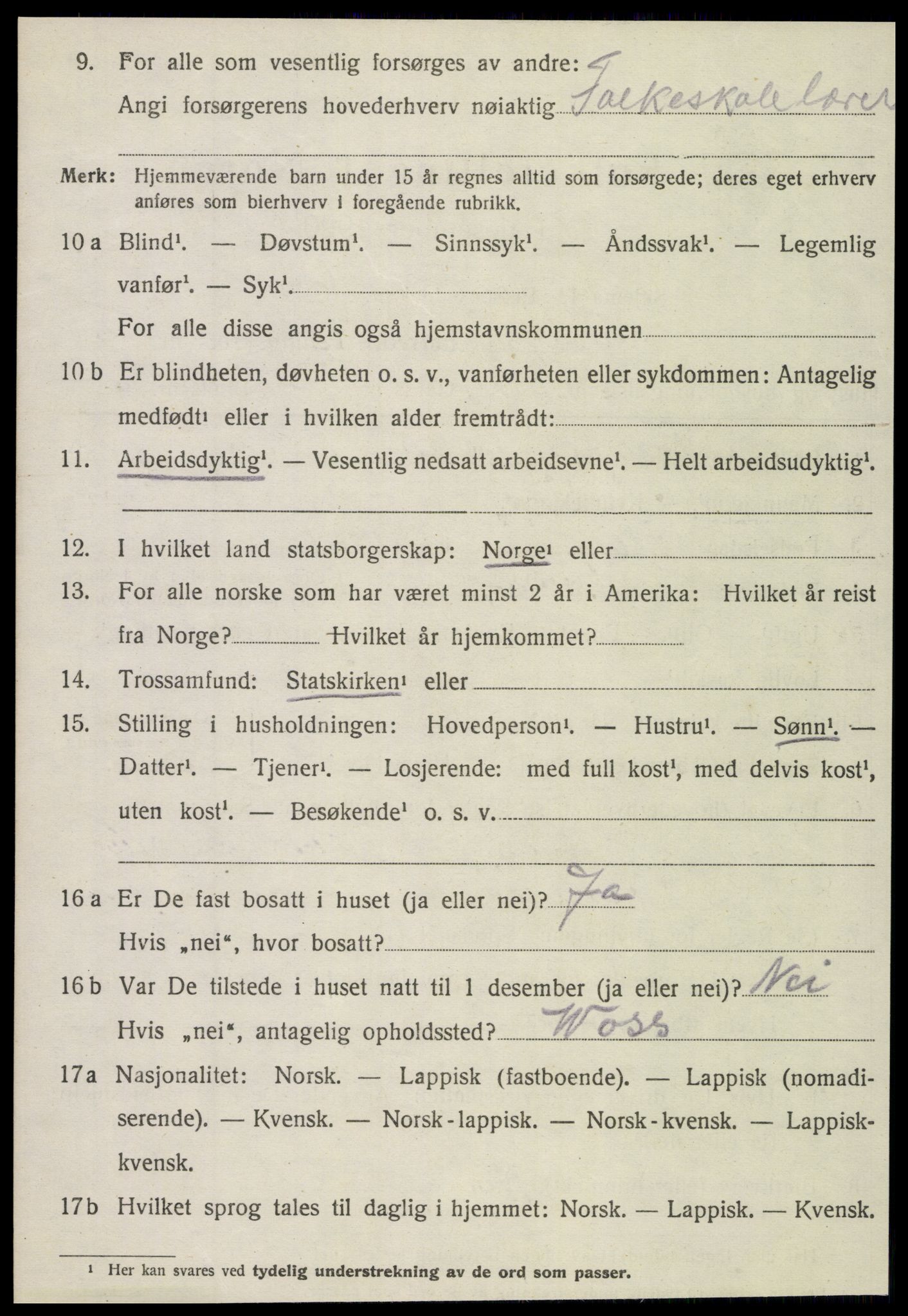 SAT, 1920 census for Lurøy, 1920, p. 1794