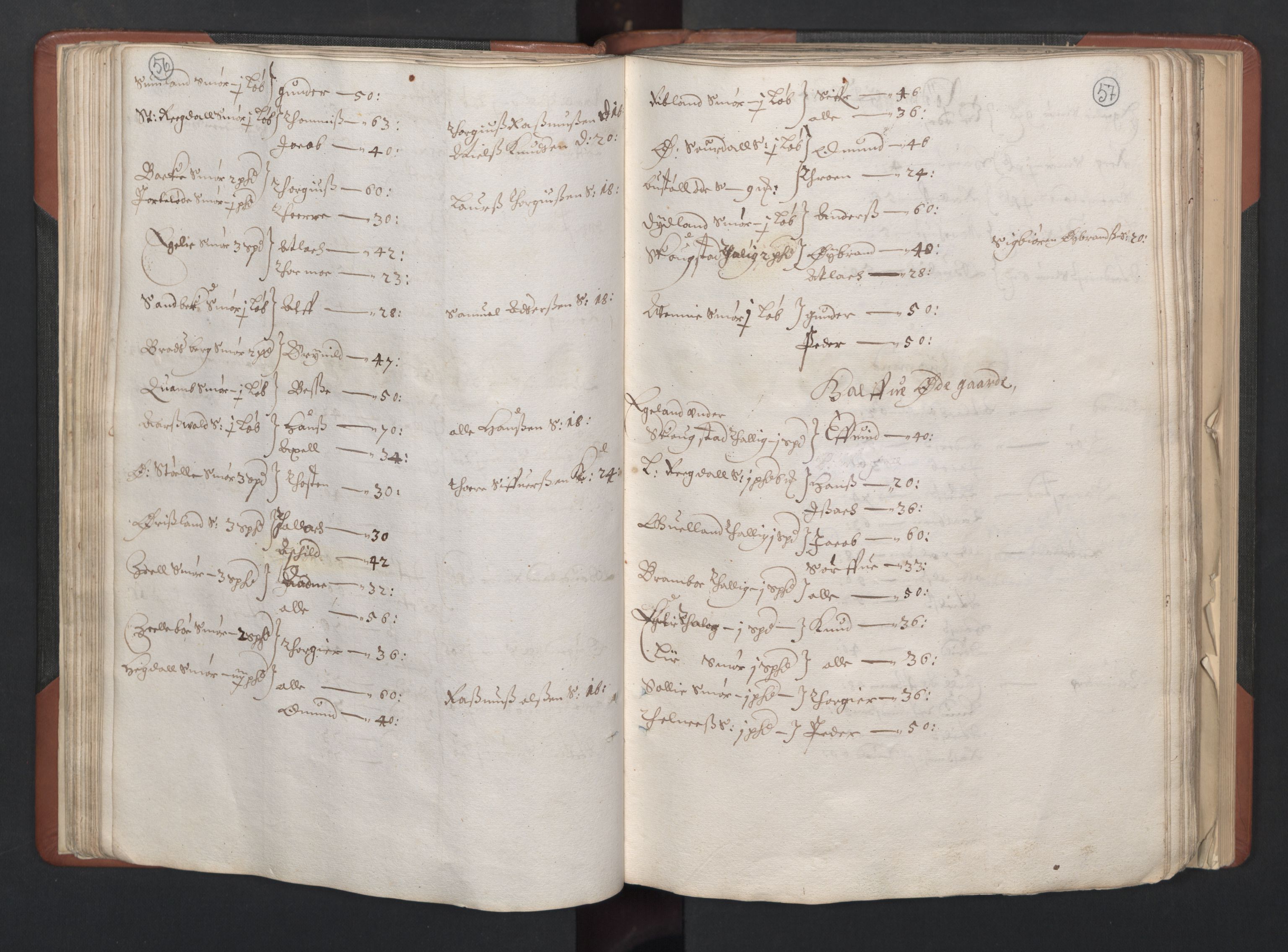 RA, Bailiff's Census 1664-1666, no. 11: Jæren and Dalane fogderi, 1664, p. 56-57