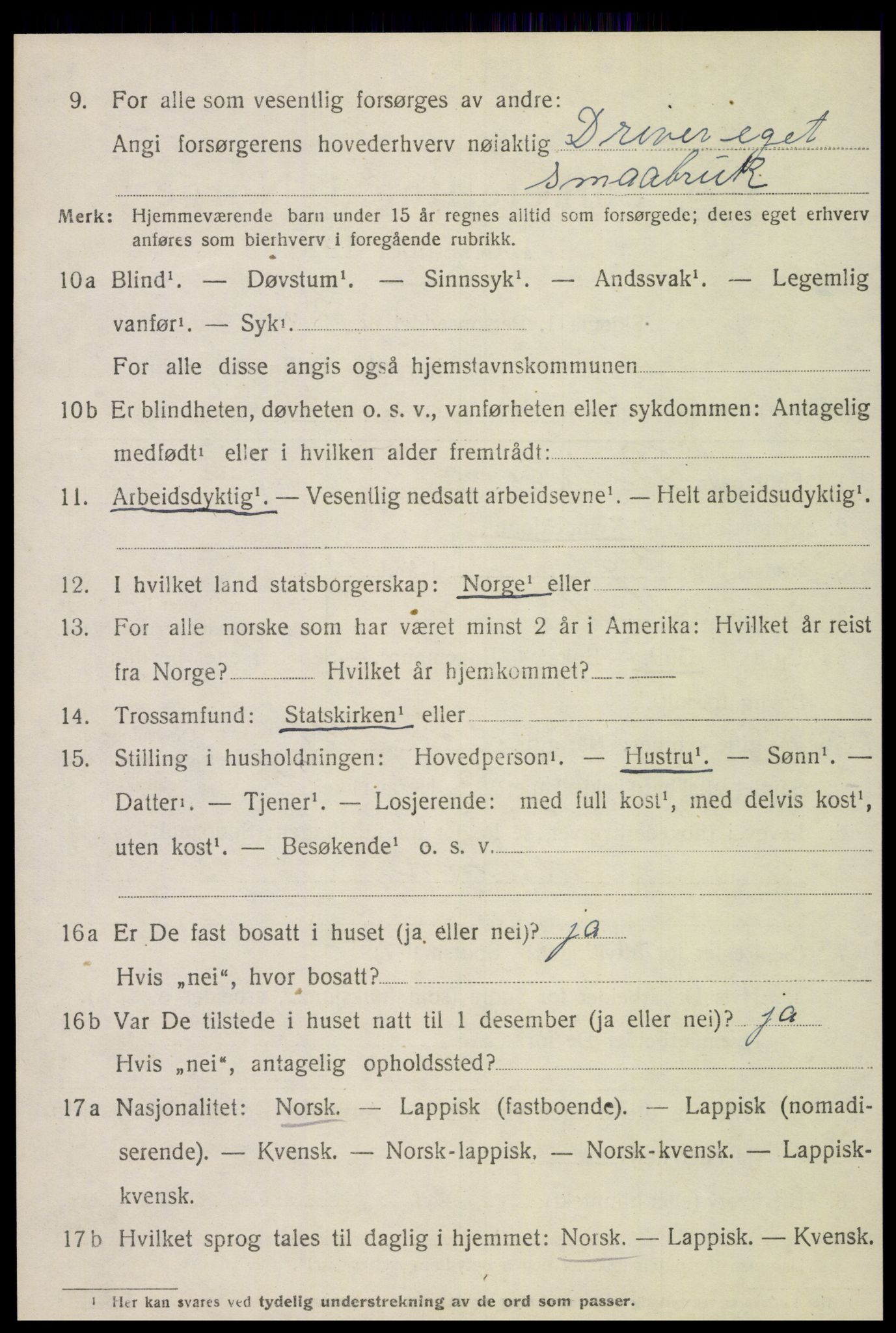 SAT, 1920 census for Inderøy, 1920, p. 4202