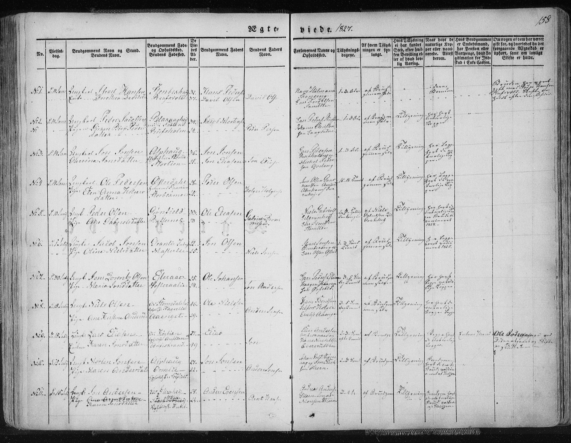 Ministerialprotokoller, klokkerbøker og fødselsregistre - Nordland, SAT/A-1459/827/L0390: Parish register (official) no. 827A02, 1826-1841, p. 158