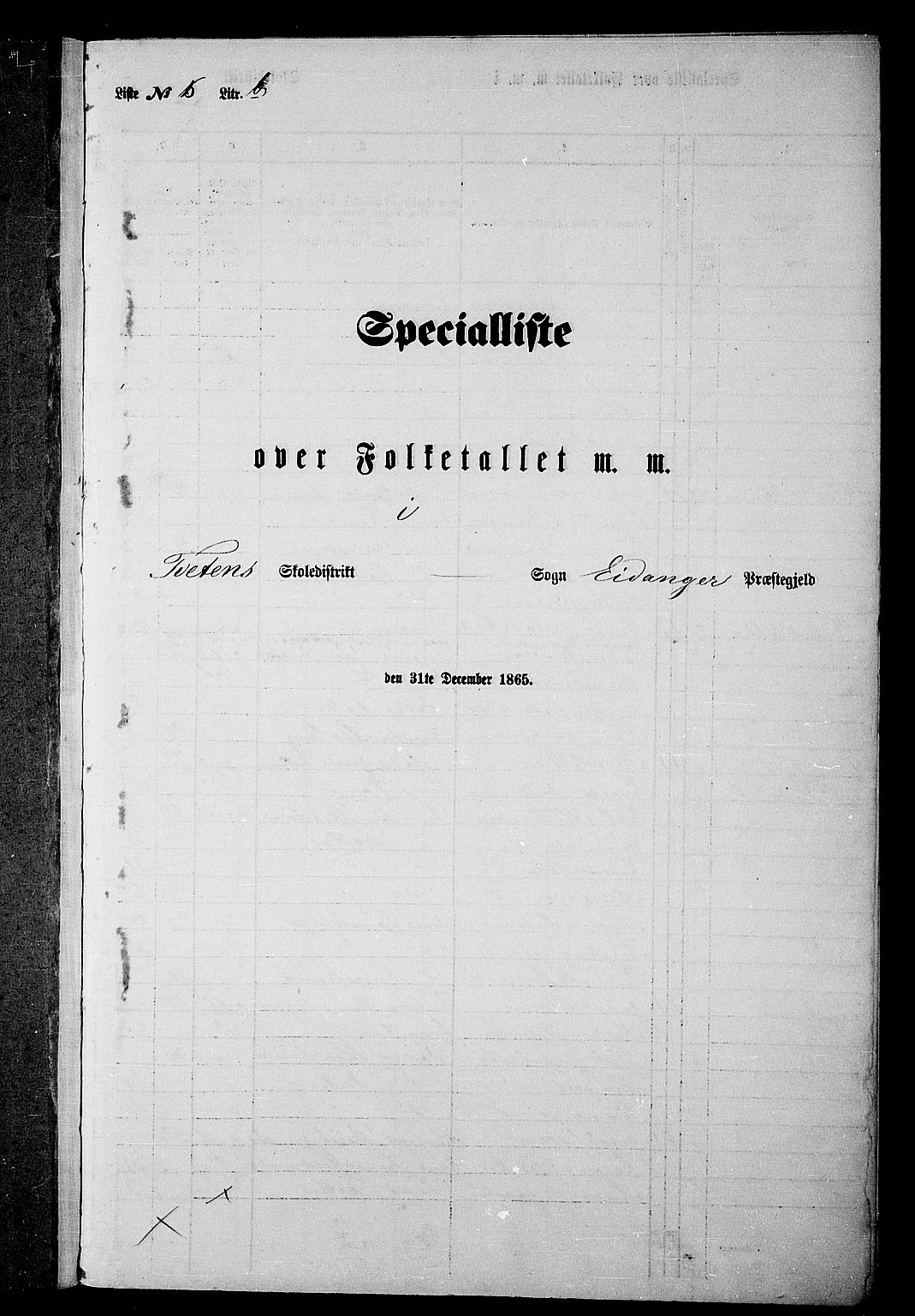 RA, 1865 census for Eidanger, 1865, p. 112