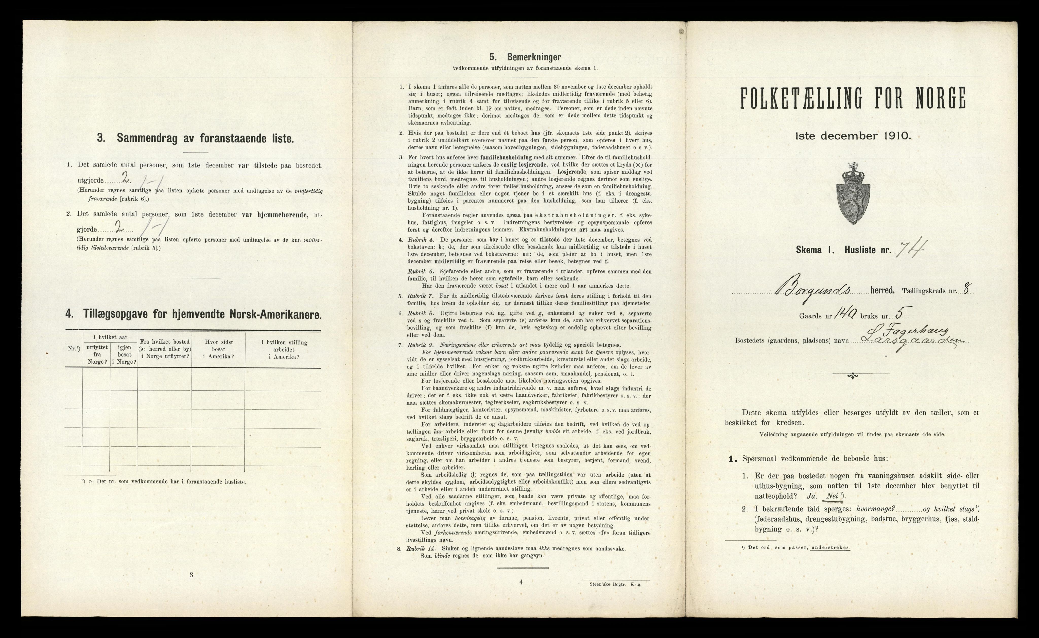 RA, 1910 census for Borgund, 1910, p. 807