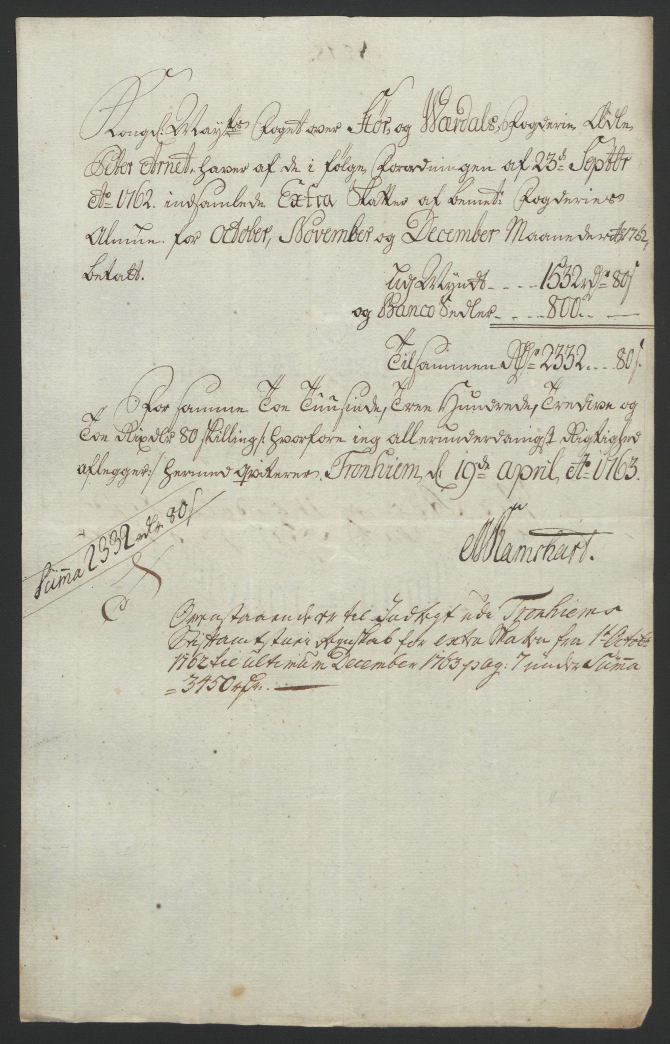Rentekammeret inntil 1814, Reviderte regnskaper, Fogderegnskap, RA/EA-4092/R62/L4303: Ekstraskatten Stjørdal og Verdal, 1762-1763, p. 45