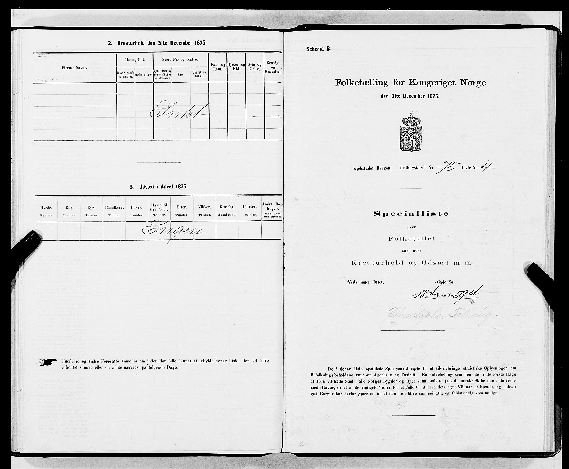 SAB, 1875 census for 1301 Bergen, 1875, p. 4016