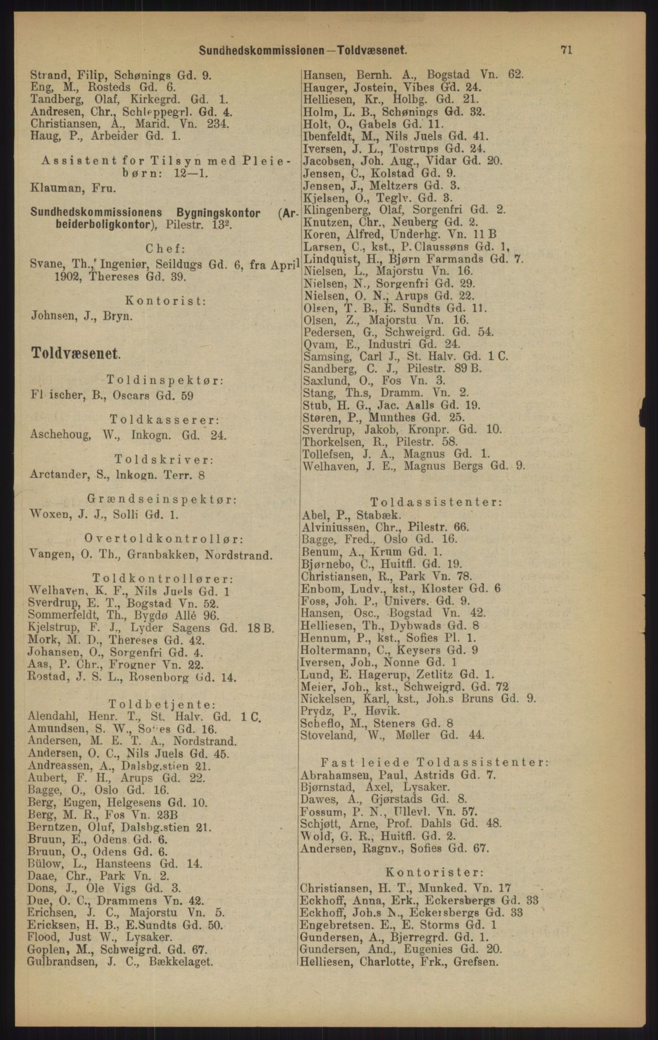 Kristiania/Oslo adressebok, PUBL/-, 1902, p. 71