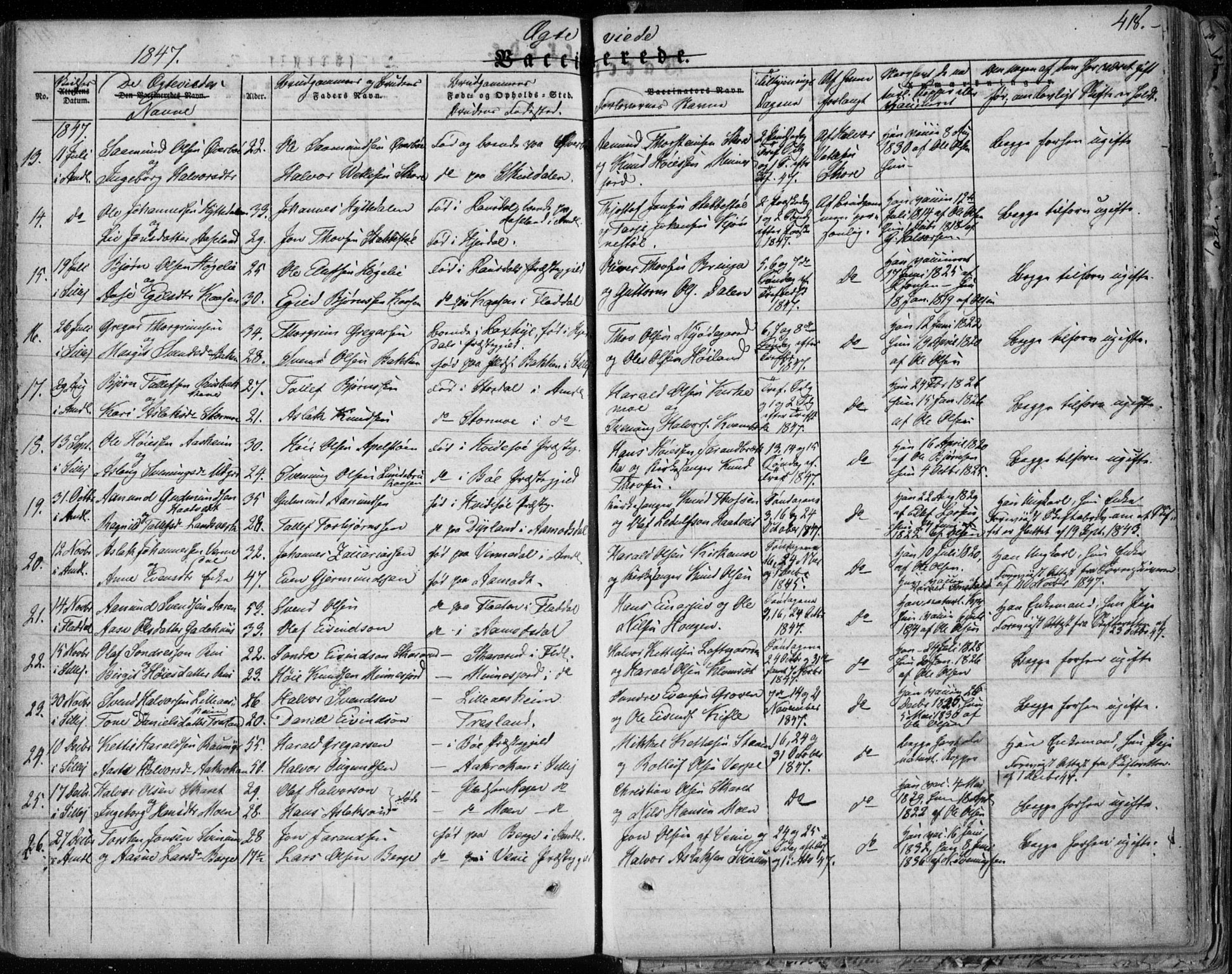 Seljord kirkebøker, SAKO/A-20/F/Fa/L0011: Parish register (official) no. I 11, 1831-1849, p. 418