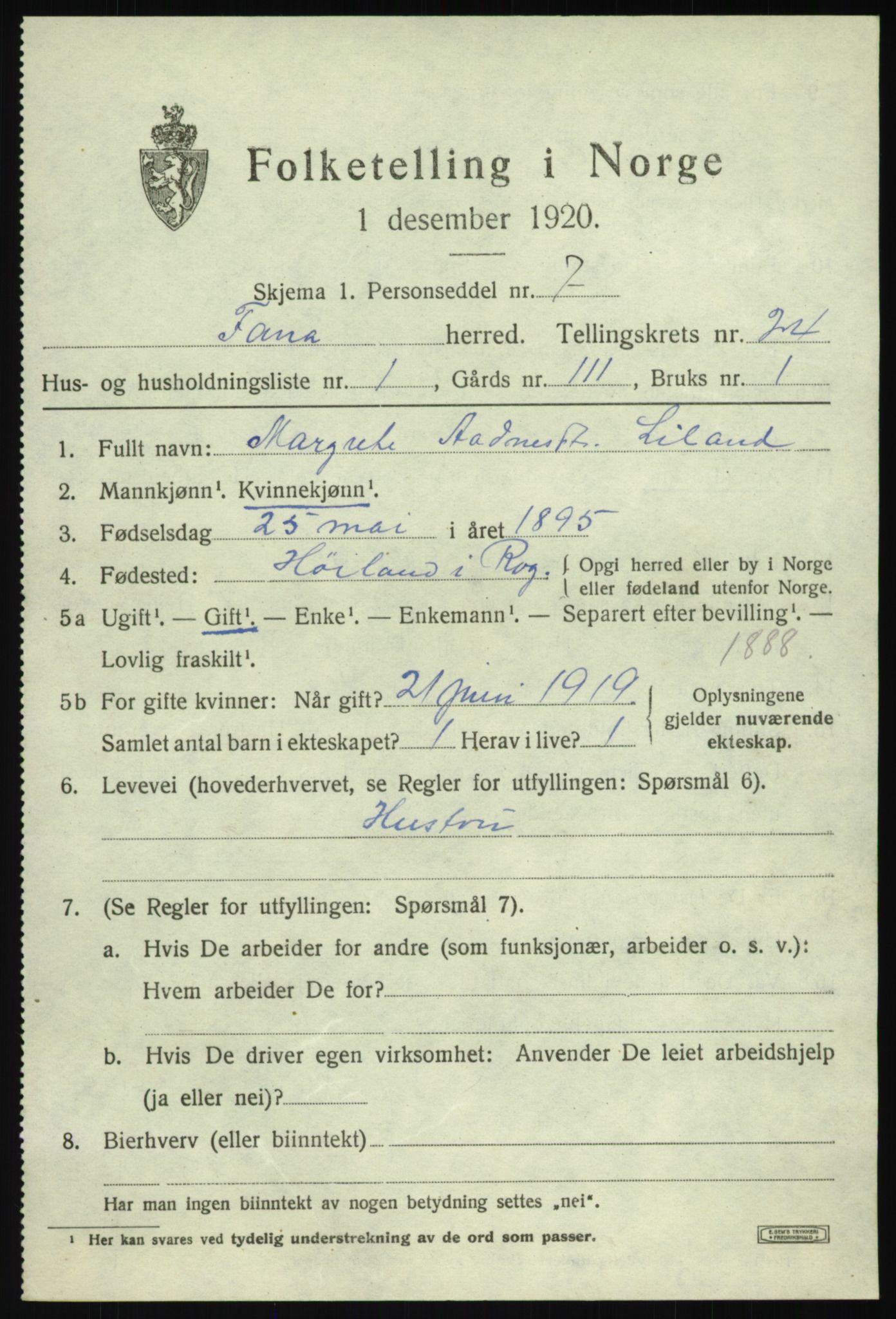 SAB, 1920 census for Fana, 1920, p. 27193