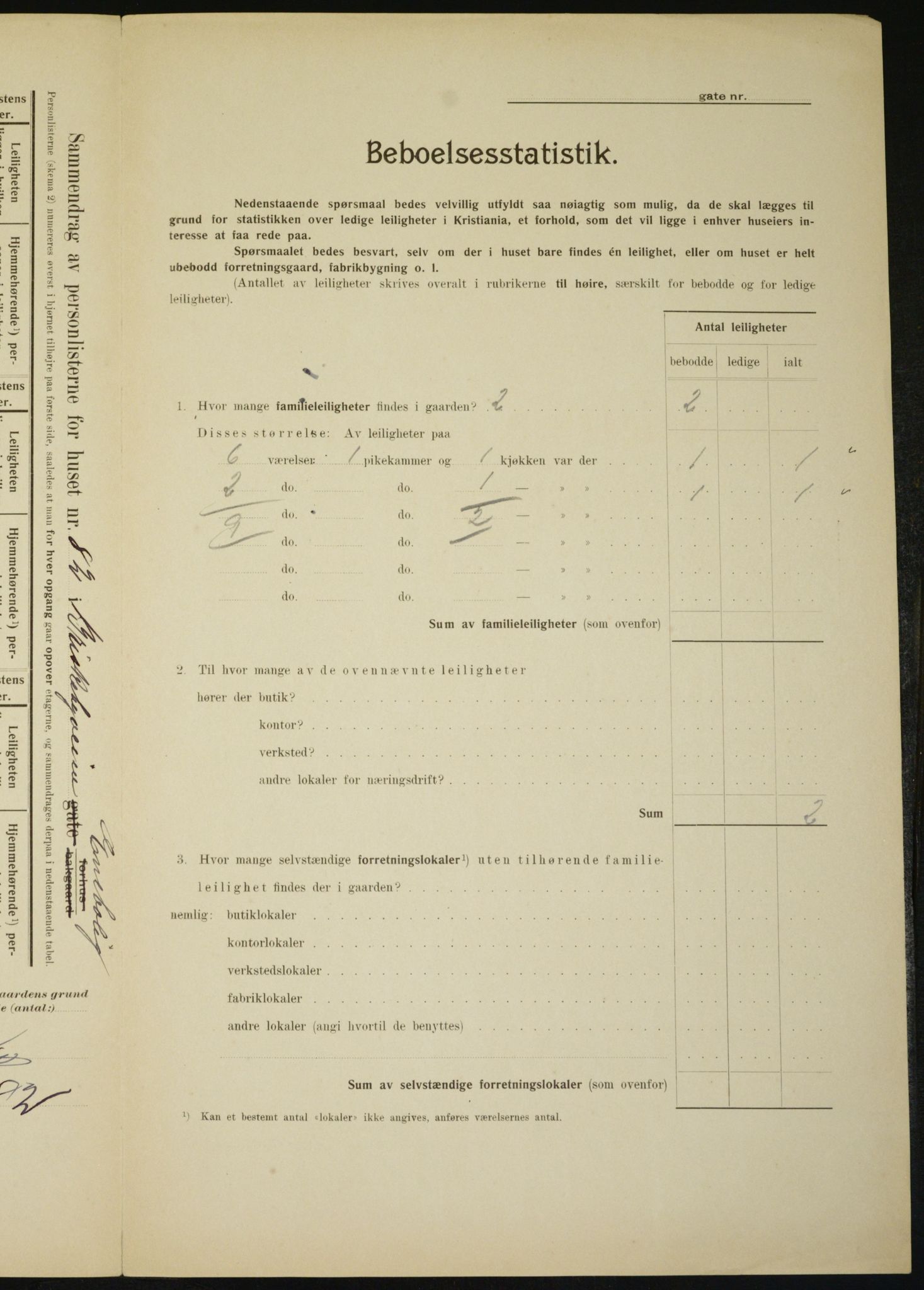 OBA, Municipal Census 1910 for Kristiania, 1910, p. 9238