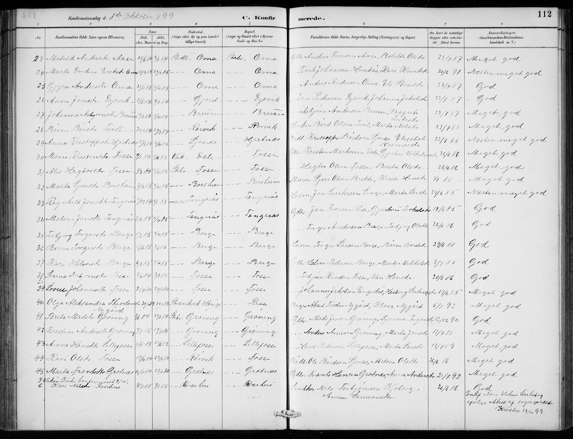 Strandebarm sokneprestembete, AV/SAB-A-78401/H/Hab: Parish register (copy) no. B  1, 1891-1914, p. 112