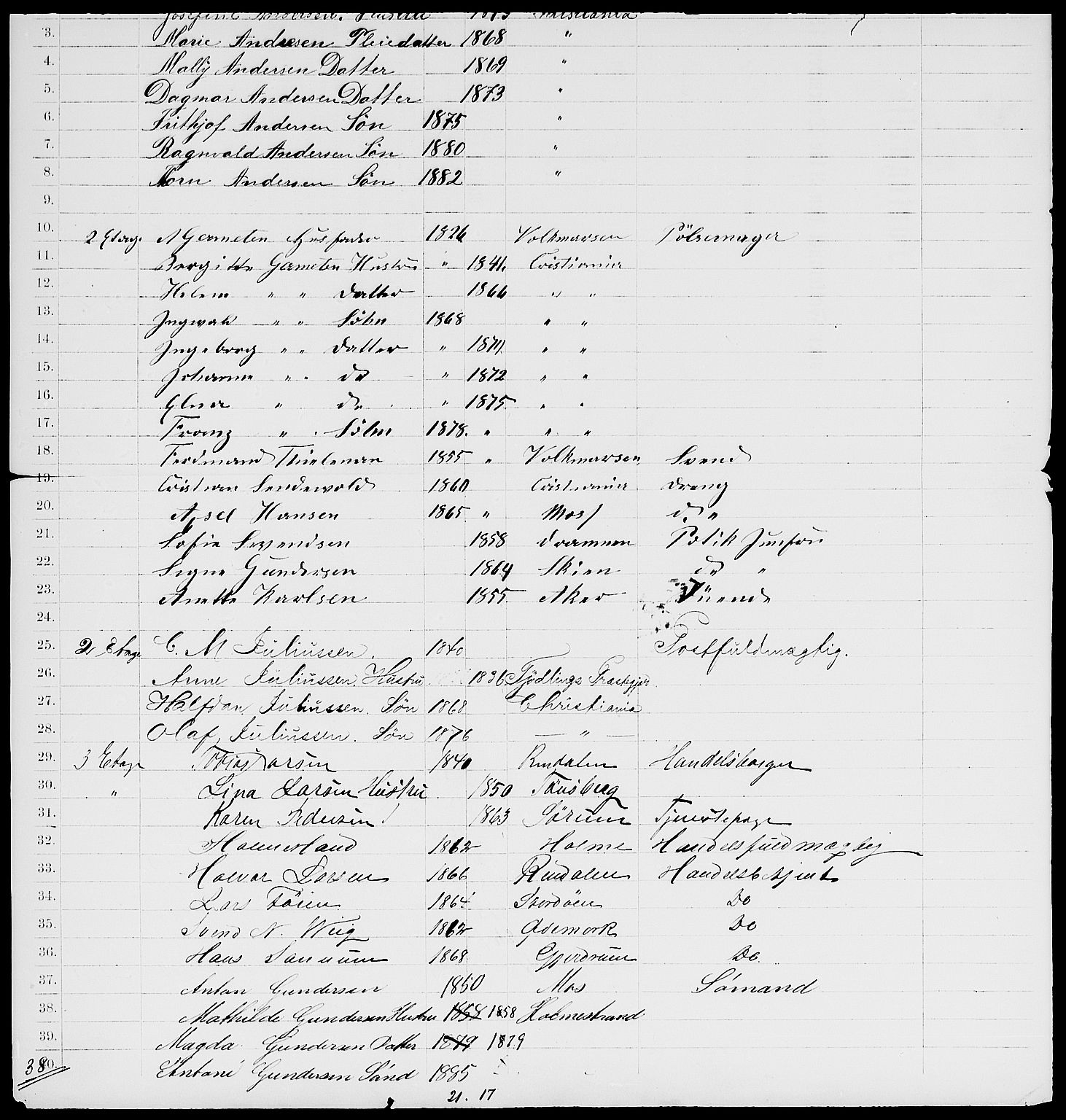 RA, 1885 census for 0301 Kristiania, 1885, p. 6708