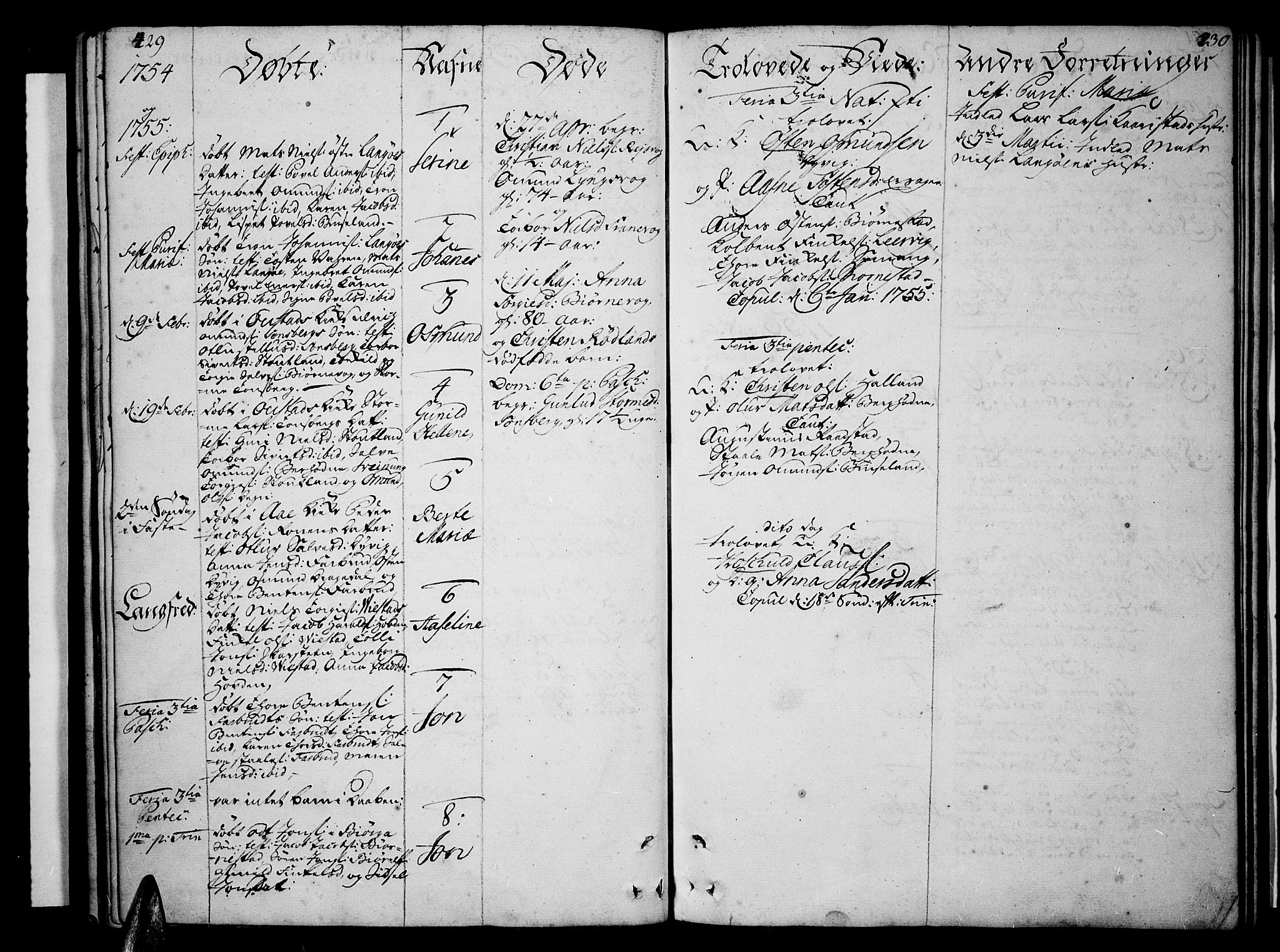 Lista sokneprestkontor, AV/SAK-1111-0027/F/Fa/L0003: Parish register (official) no. A 3 /3, 1752-1767, p. 429-430