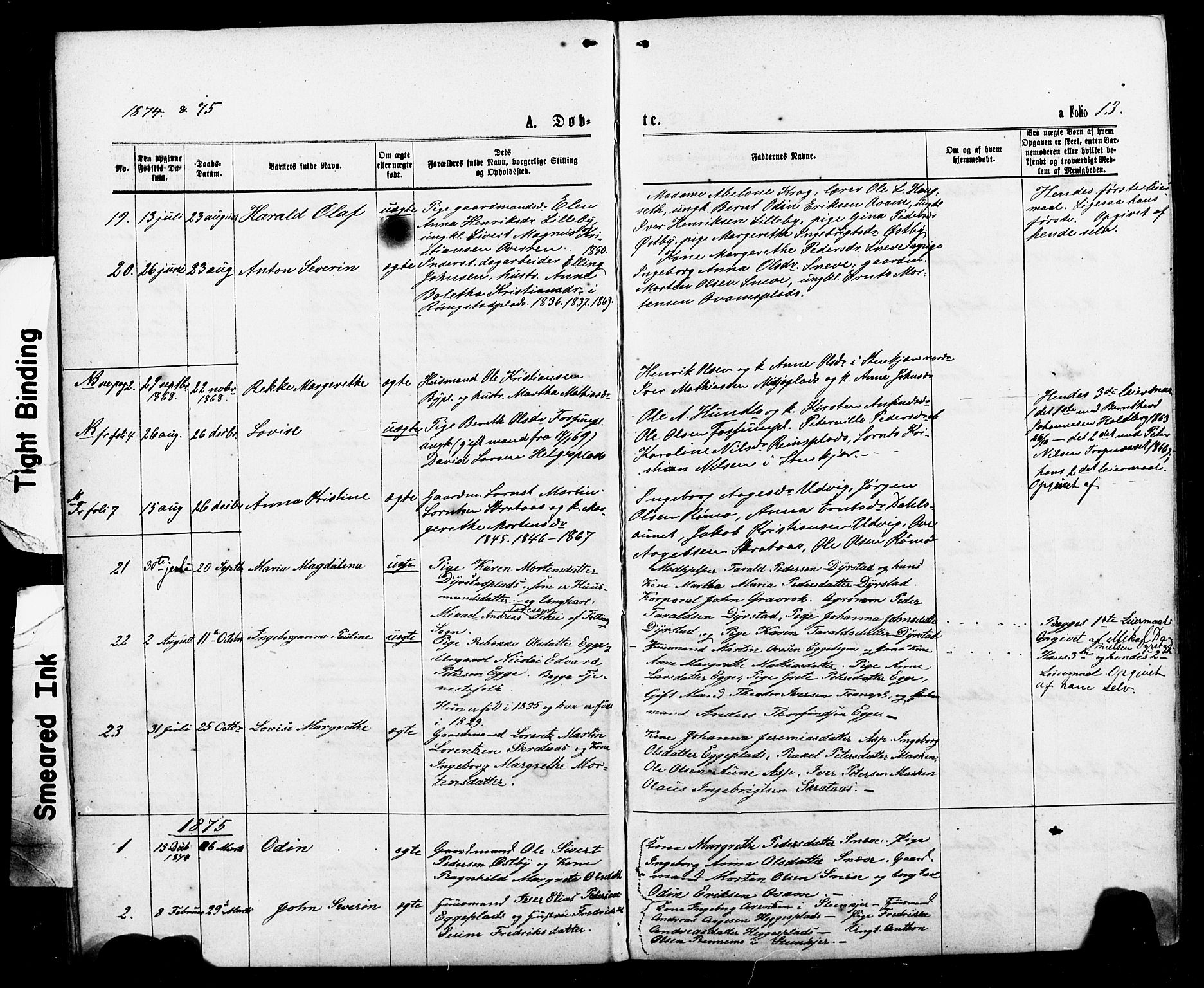 Ministerialprotokoller, klokkerbøker og fødselsregistre - Nord-Trøndelag, AV/SAT-A-1458/740/L0380: Parish register (copy) no. 740C01, 1868-1902, p. 13