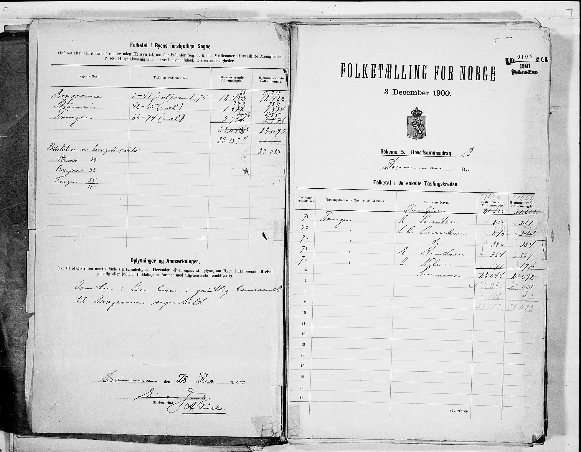 RA, 1900 census for Drammen, 1900, p. 5