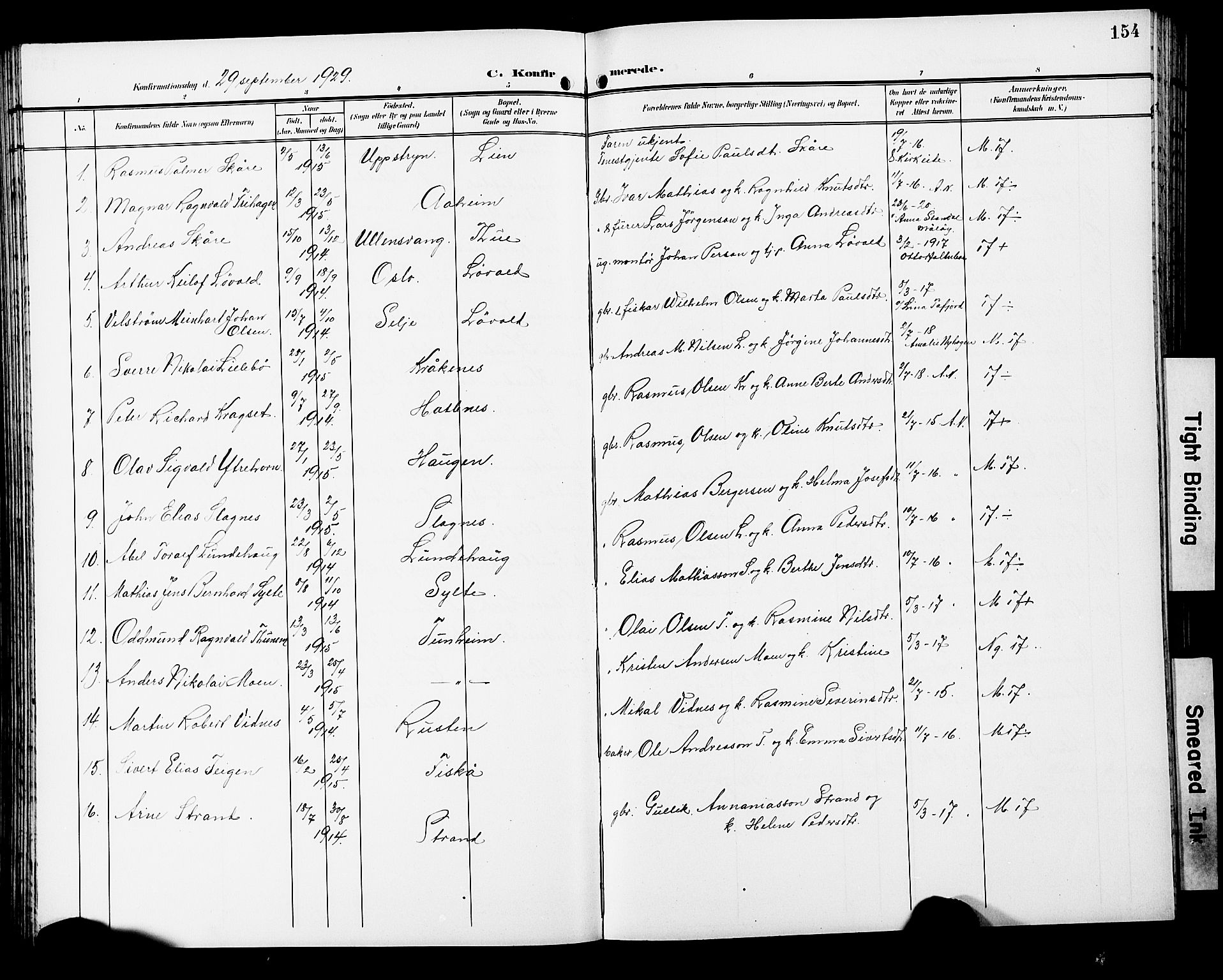 Ministerialprotokoller, klokkerbøker og fødselsregistre - Møre og Romsdal, SAT/A-1454/501/L0018: Parish register (copy) no. 501C04, 1902-1930, p. 154