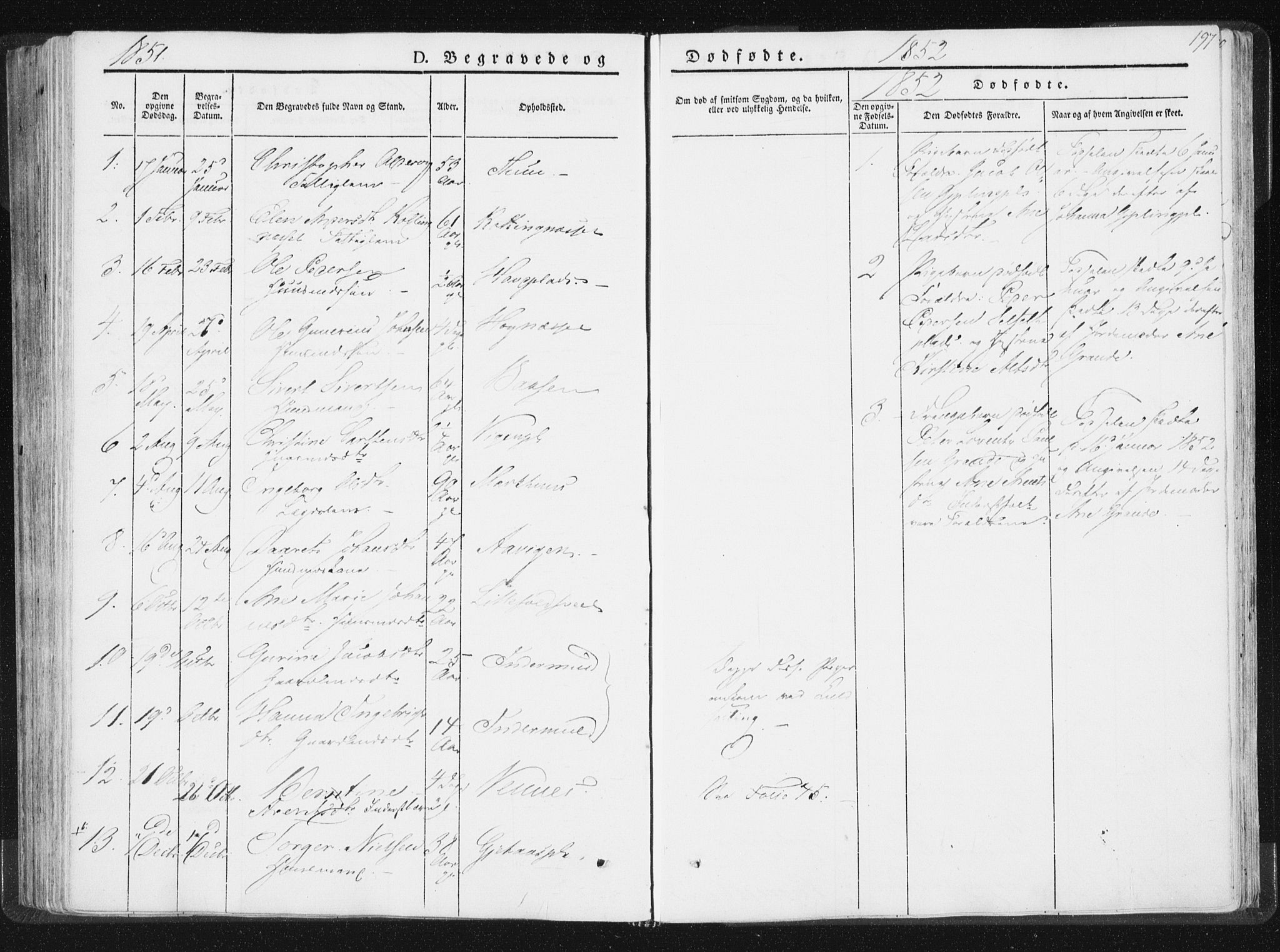 Ministerialprotokoller, klokkerbøker og fødselsregistre - Nord-Trøndelag, SAT/A-1458/744/L0418: Parish register (official) no. 744A02, 1843-1866, p. 197
