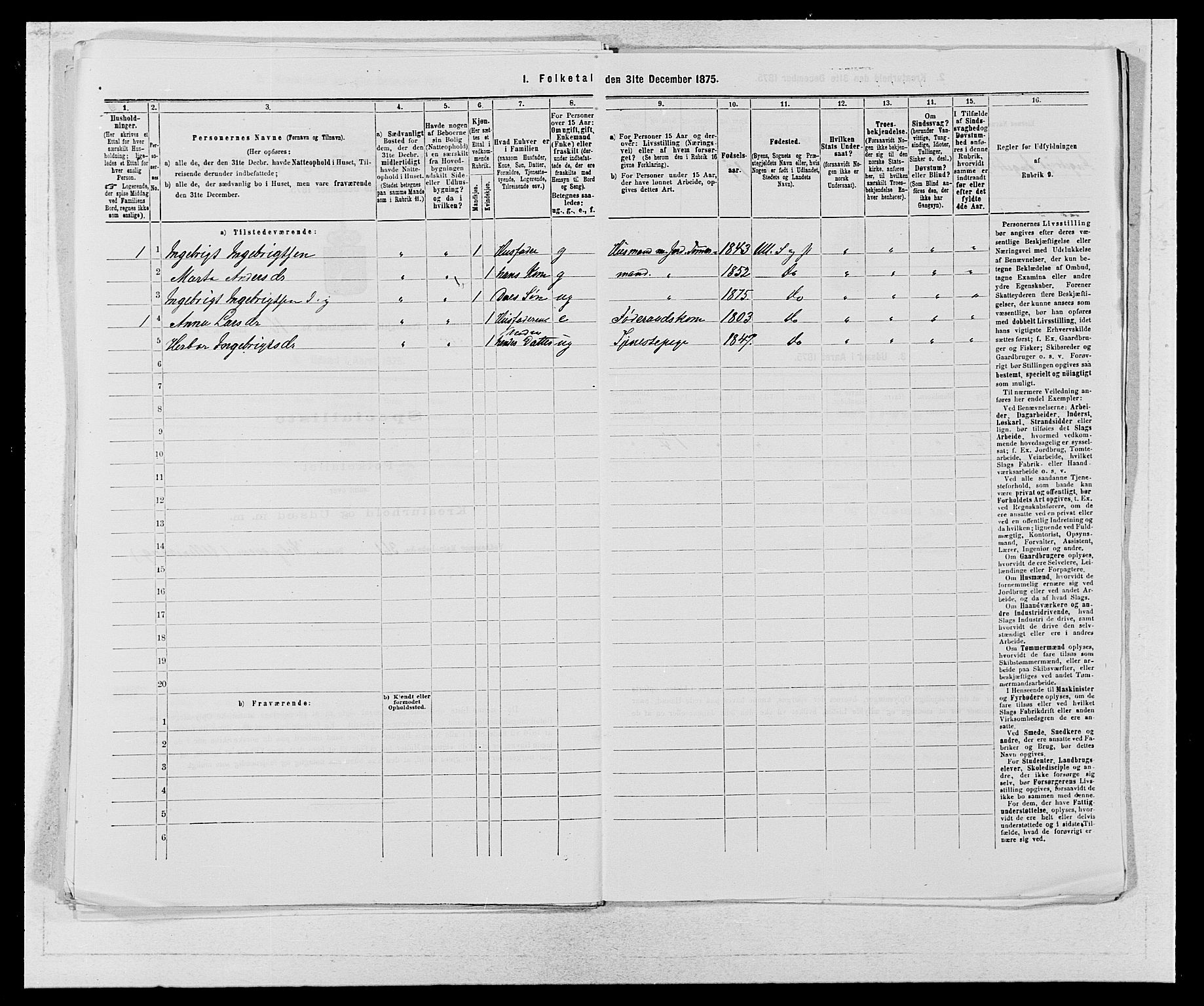 SAB, 1875 census for 1230P Ullensvang, 1875, p. 1736