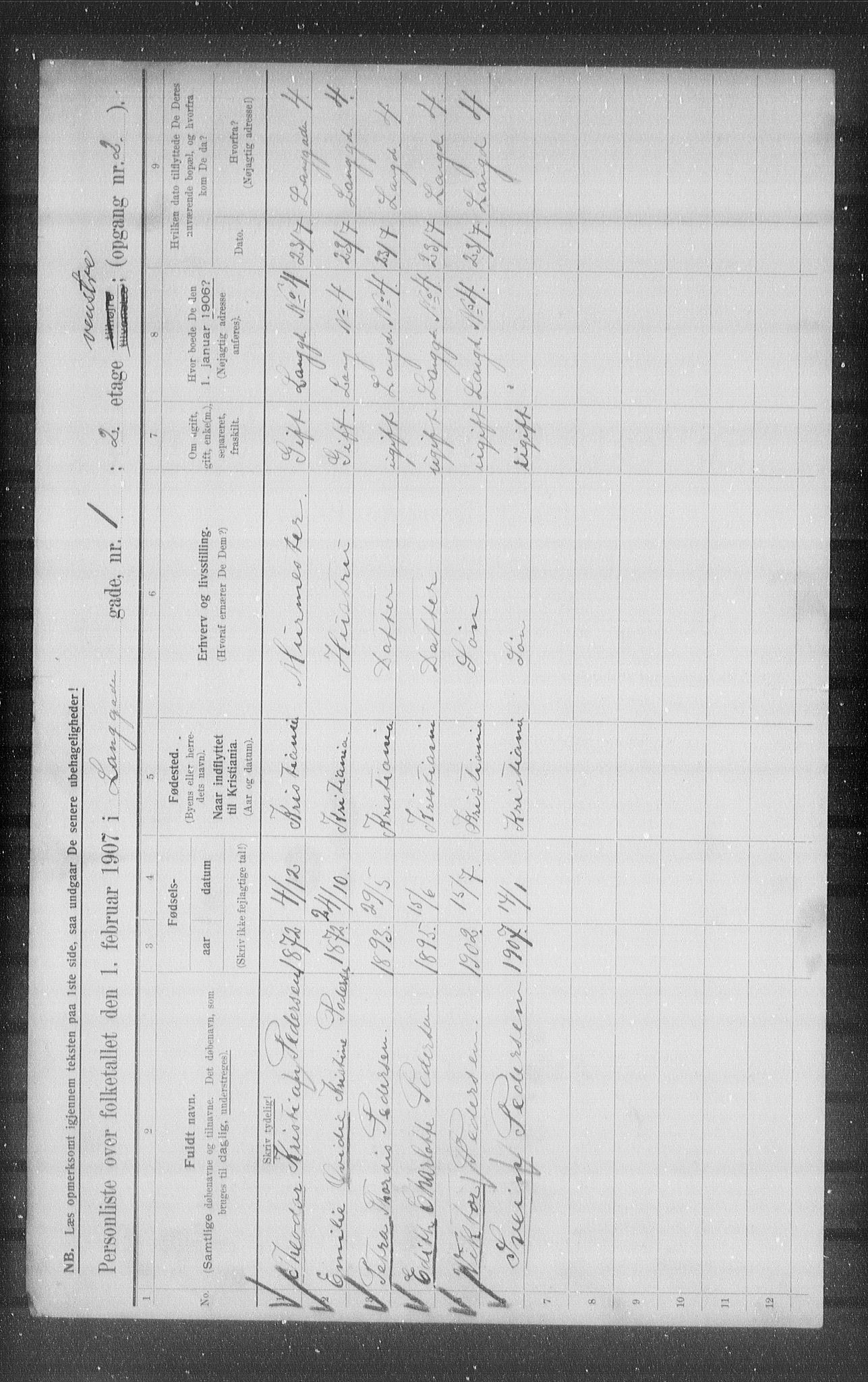 OBA, Municipal Census 1907 for Kristiania, 1907, p. 28803