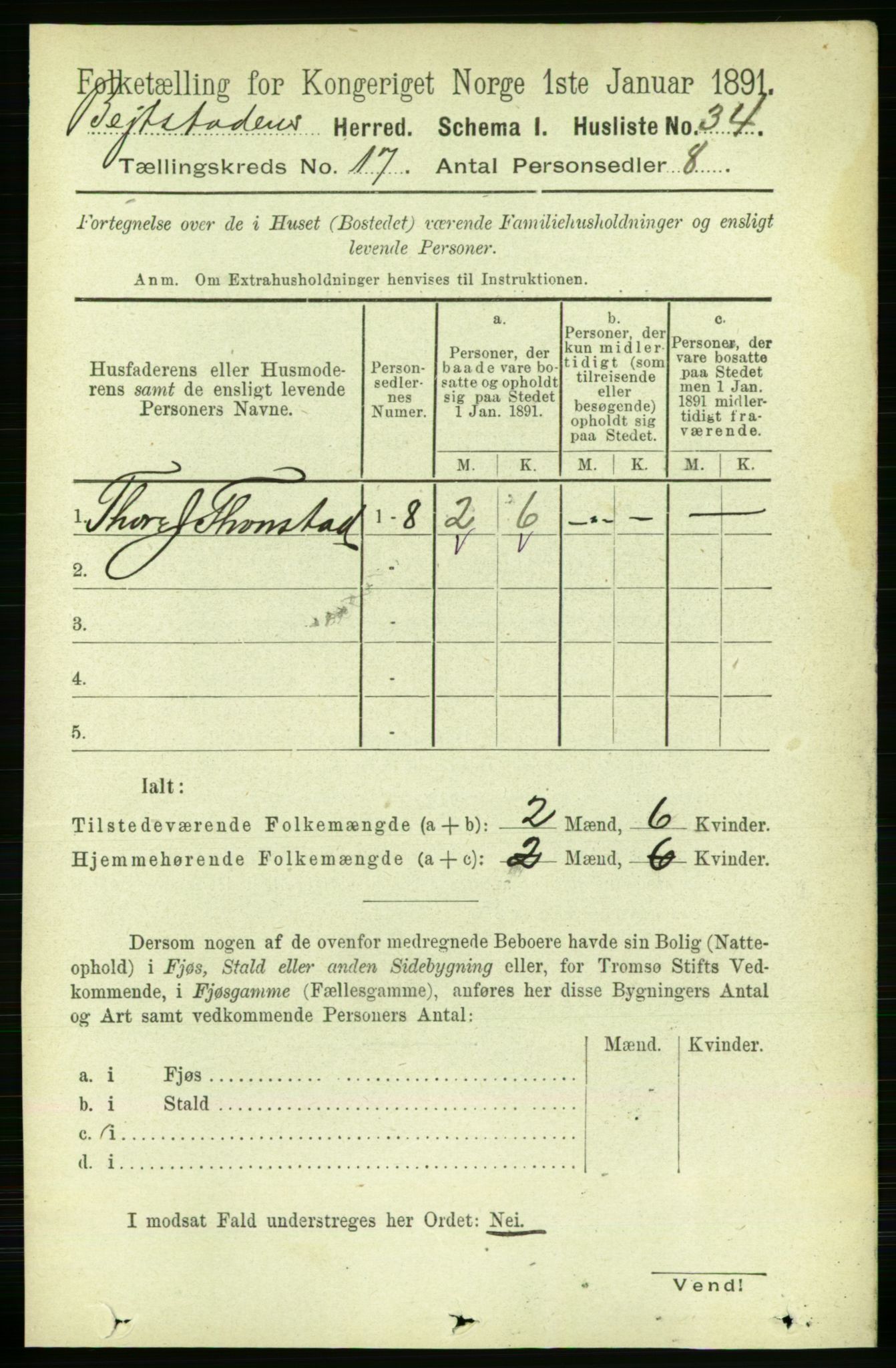 RA, 1891 census for 1727 Beitstad, 1891, p. 4356