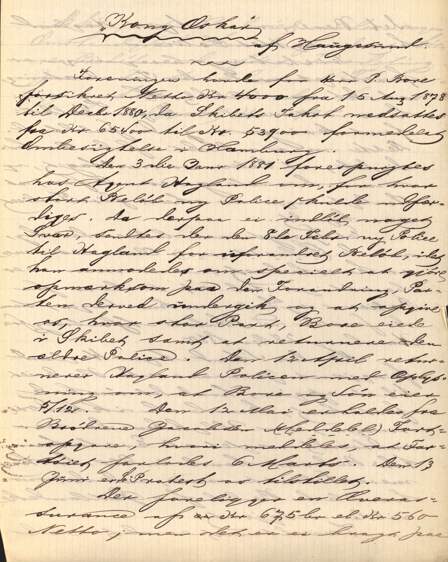 Pa 63 - Østlandske skibsassuranceforening, VEMU/A-1079/G/Ga/L0014/0003: Havaridokumenter / Helene, Joanchas, Kong Oskar af Sandefjord, Kong Oscar af Haugesund, 1881, p. 33