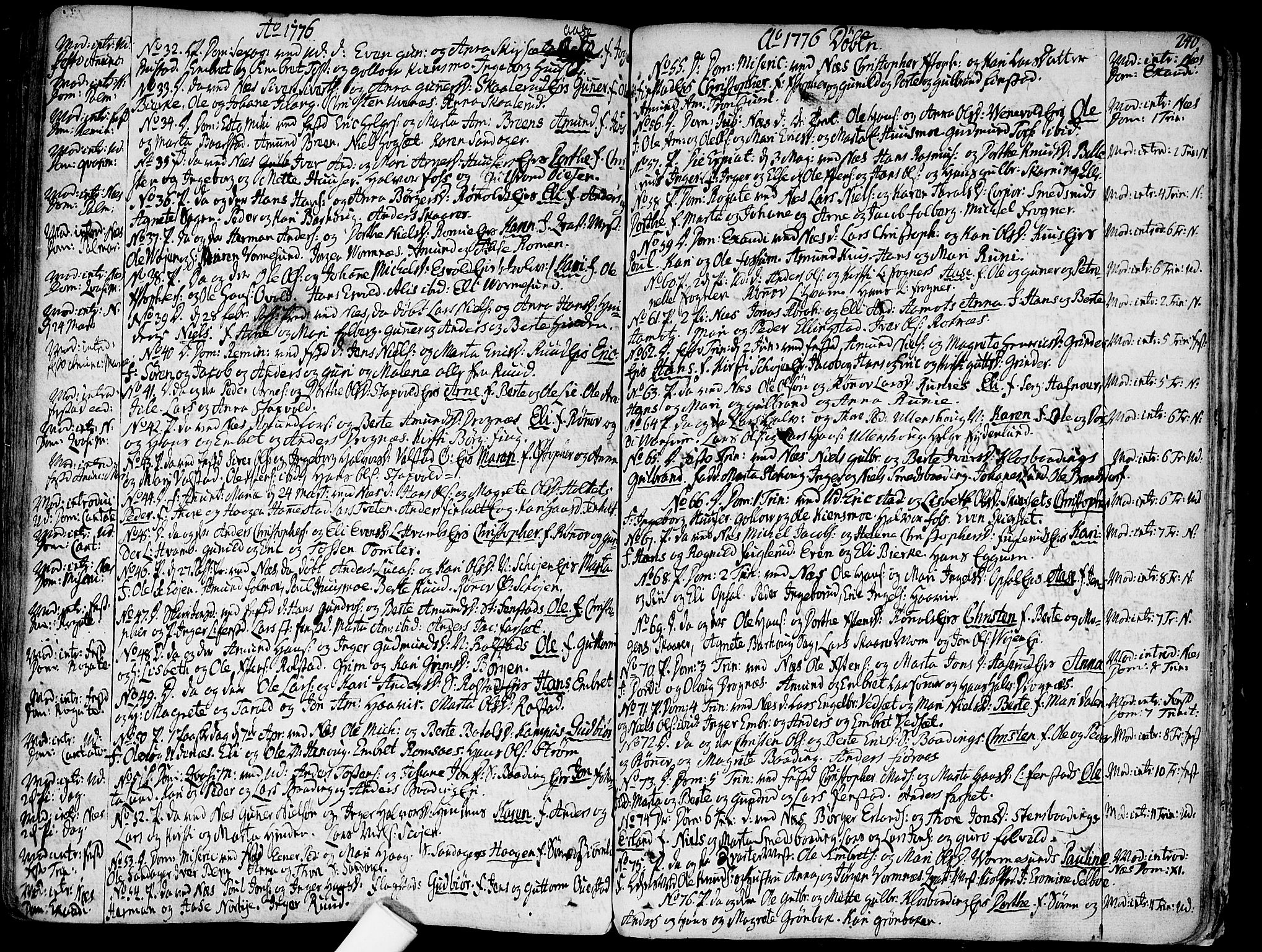 Nes prestekontor Kirkebøker, SAO/A-10410/F/Fa/L0003: Parish register (official) no. I 3, 1734-1781, p. 240