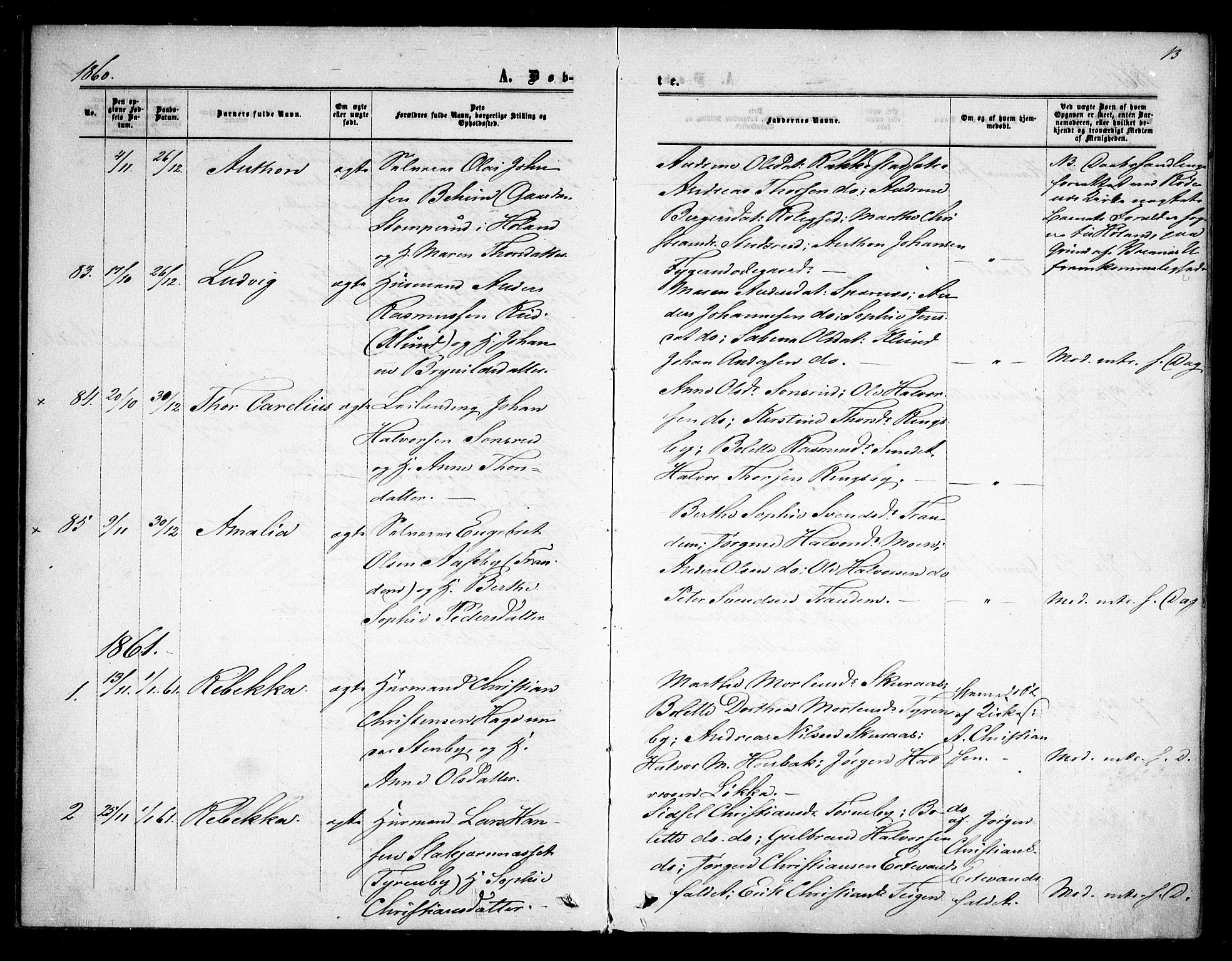Rødenes prestekontor Kirkebøker, SAO/A-2005/F/Fa/L0007: Parish register (official) no. I 7, 1860-1869, p. 13