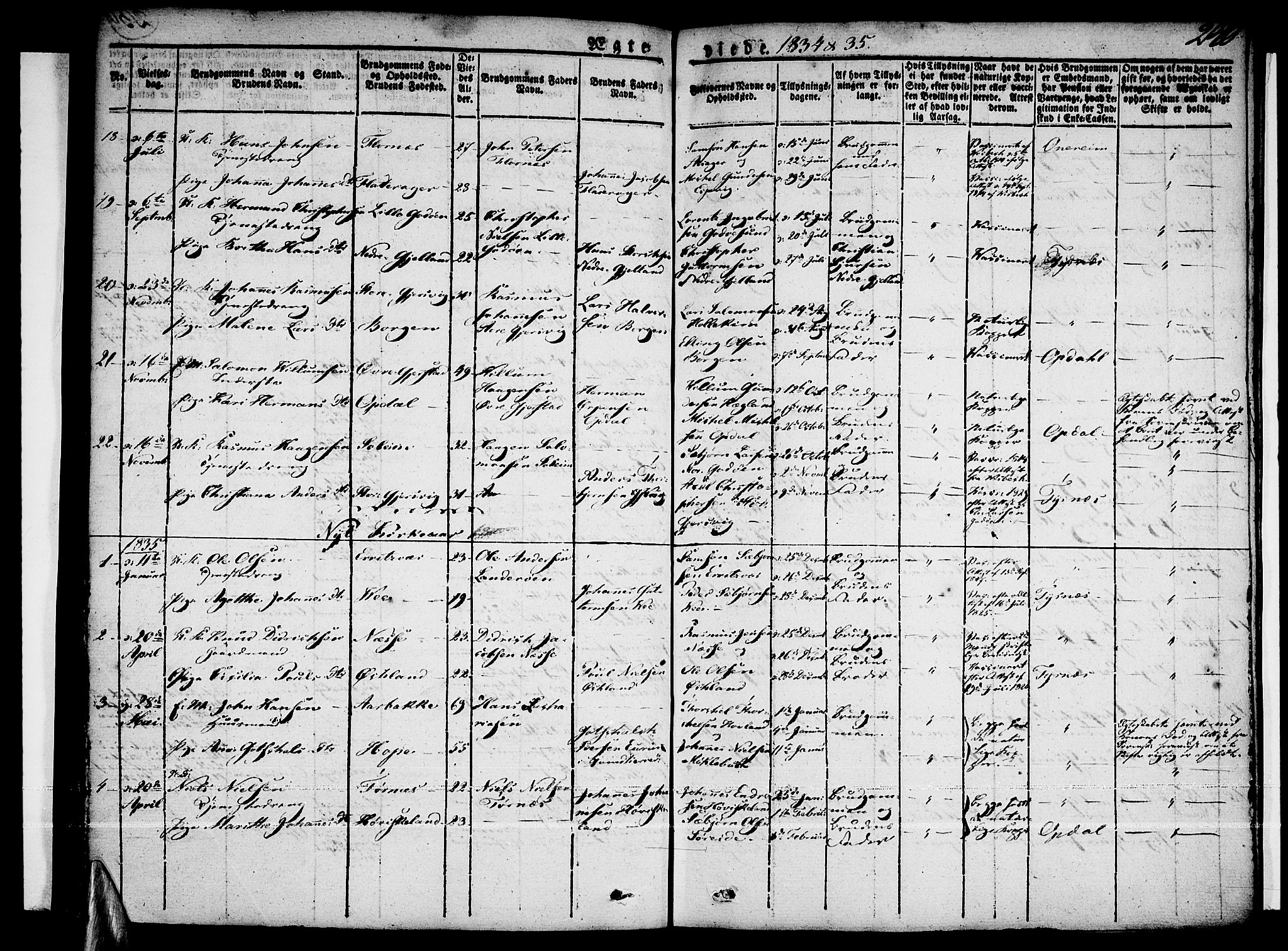 Tysnes sokneprestembete, AV/SAB-A-78601/H/Haa: Parish register (official) no. A 8, 1826-1837, p. 240