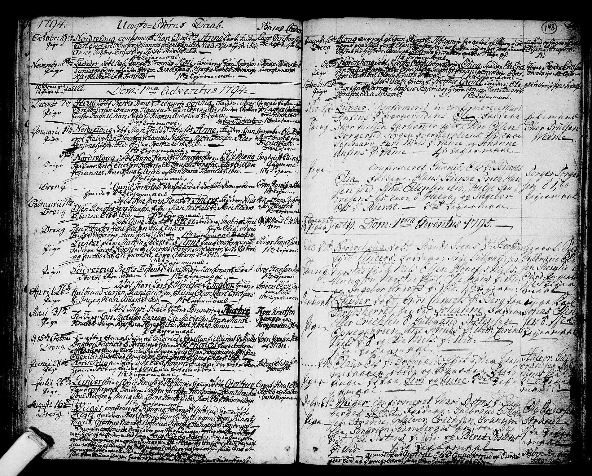 Norderhov kirkebøker, SAKO/A-237/F/Fa/L0006: Parish register (official) no. 6, 1789-1811, p. 148