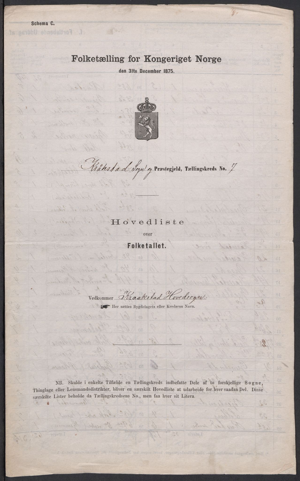 RA, 1875 census for 0212P Kråkstad, 1875, p. 19