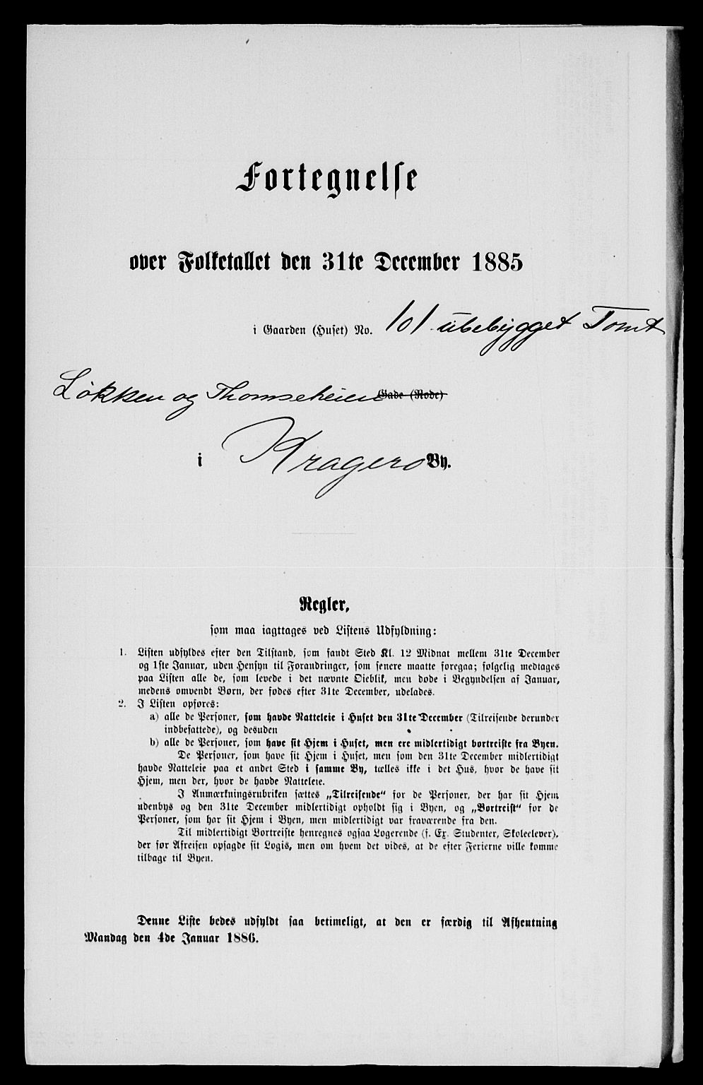 SAKO, 1885 census for 0801 Kragerø, 1885, p. 854