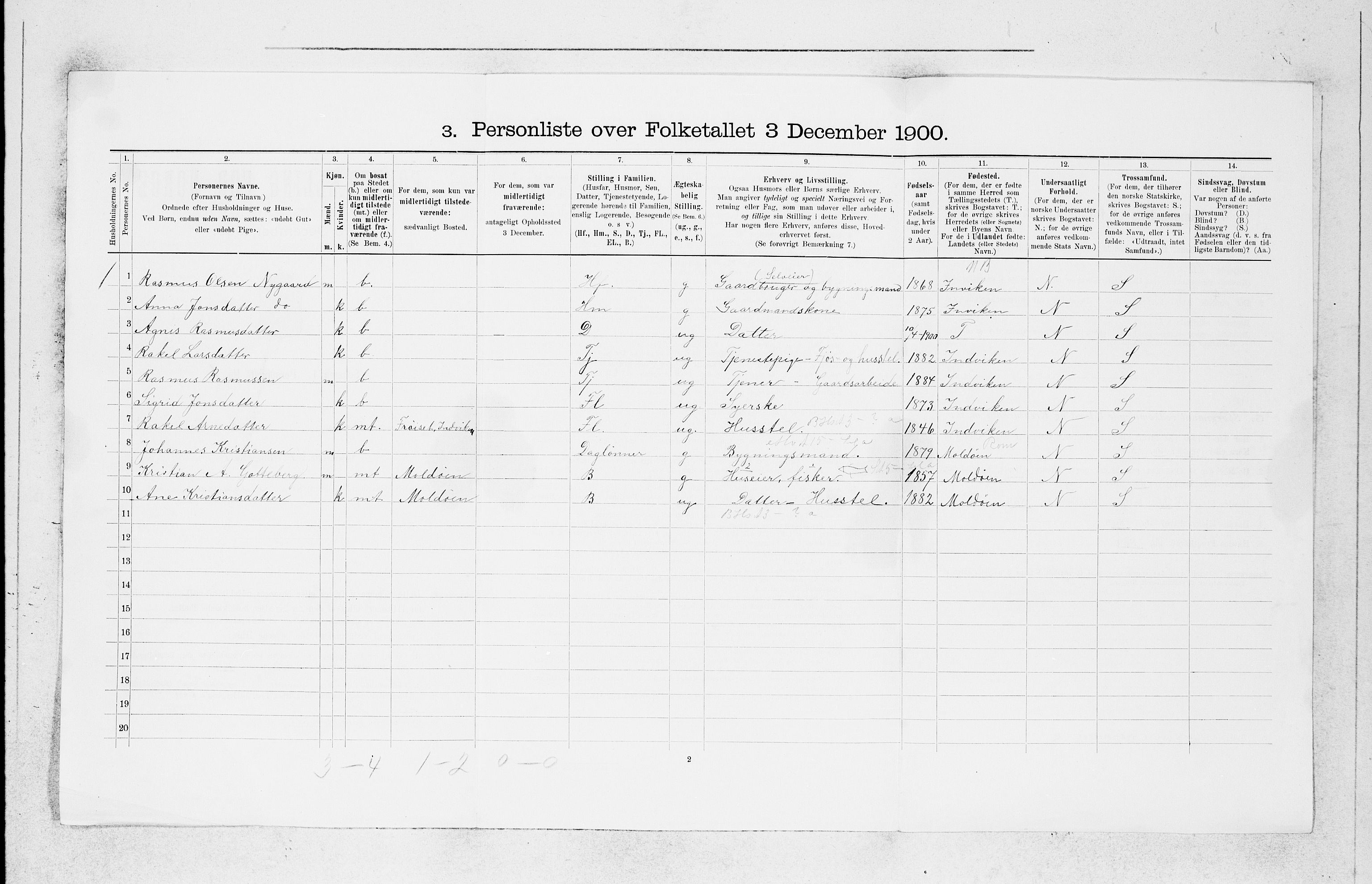 SAB, 1900 census for Askøy, 1900, p. 605