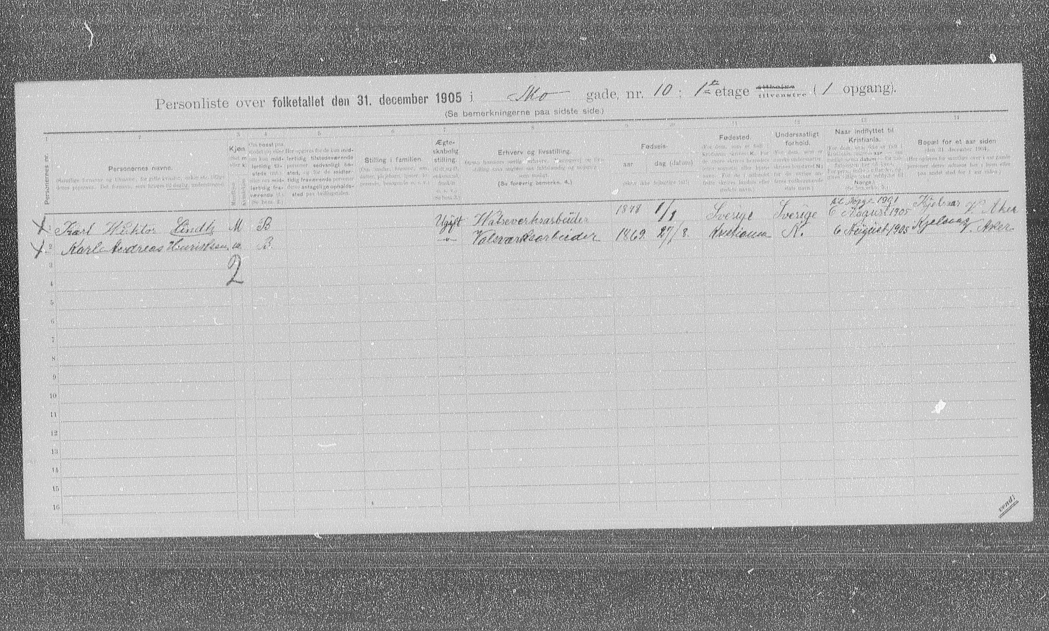 OBA, Municipal Census 1905 for Kristiania, 1905, p. 34359