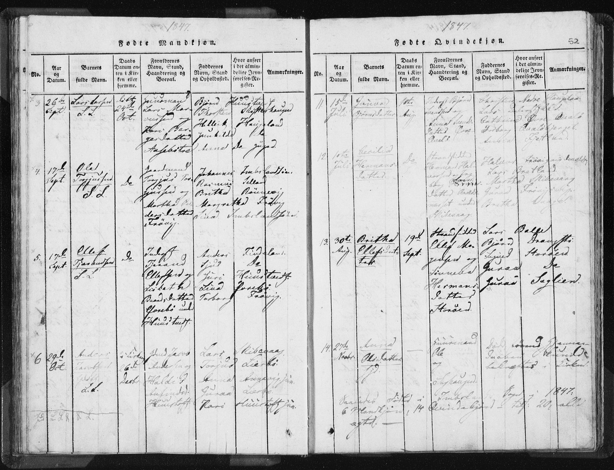 Vikedal sokneprestkontor, AV/SAST-A-101840/01/IV: Parish register (official) no. A 5, 1817-1850, p. 52