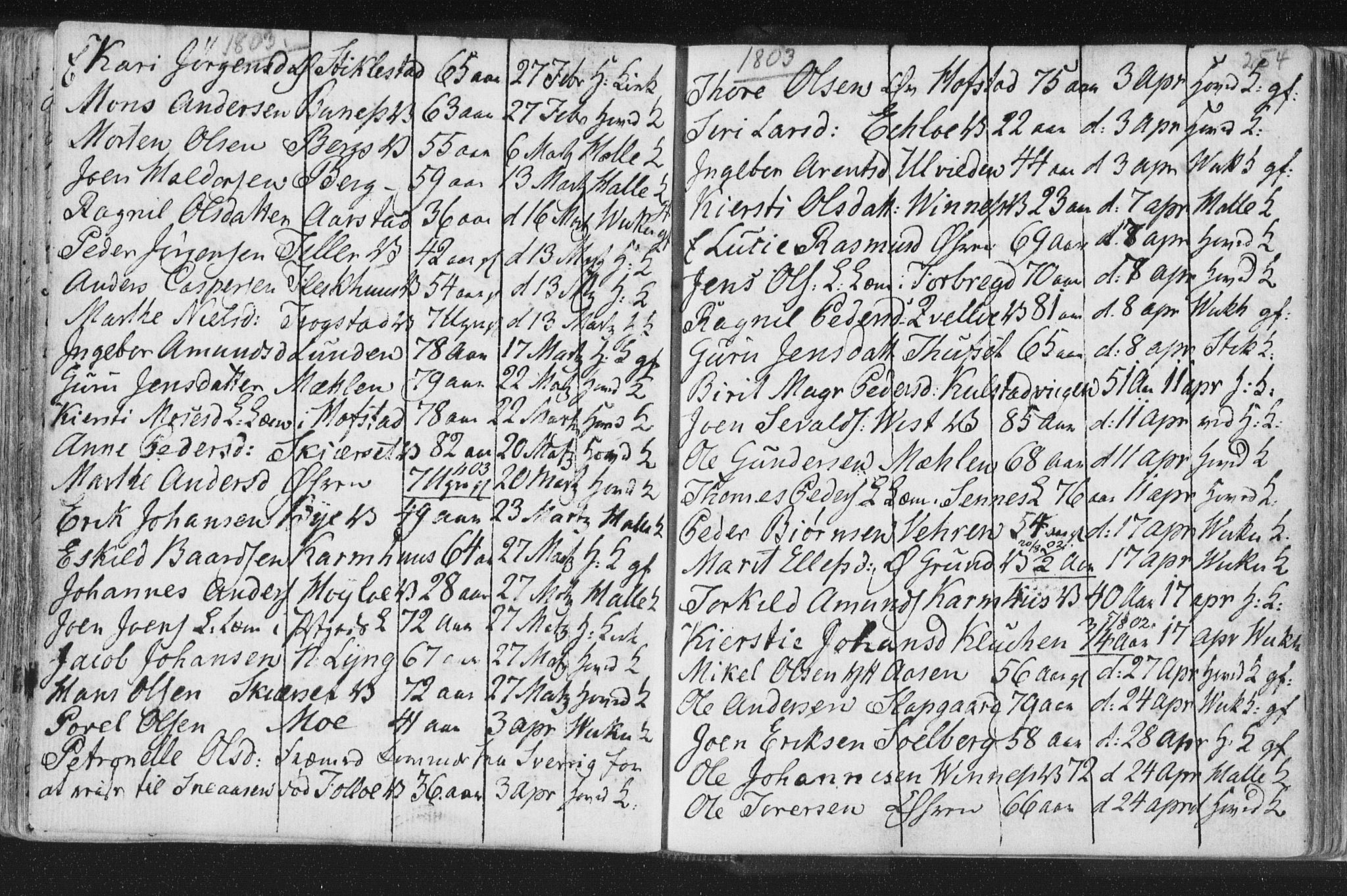 Ministerialprotokoller, klokkerbøker og fødselsregistre - Nord-Trøndelag, AV/SAT-A-1458/723/L0232: Parish register (official) no. 723A03, 1781-1804, p. 254