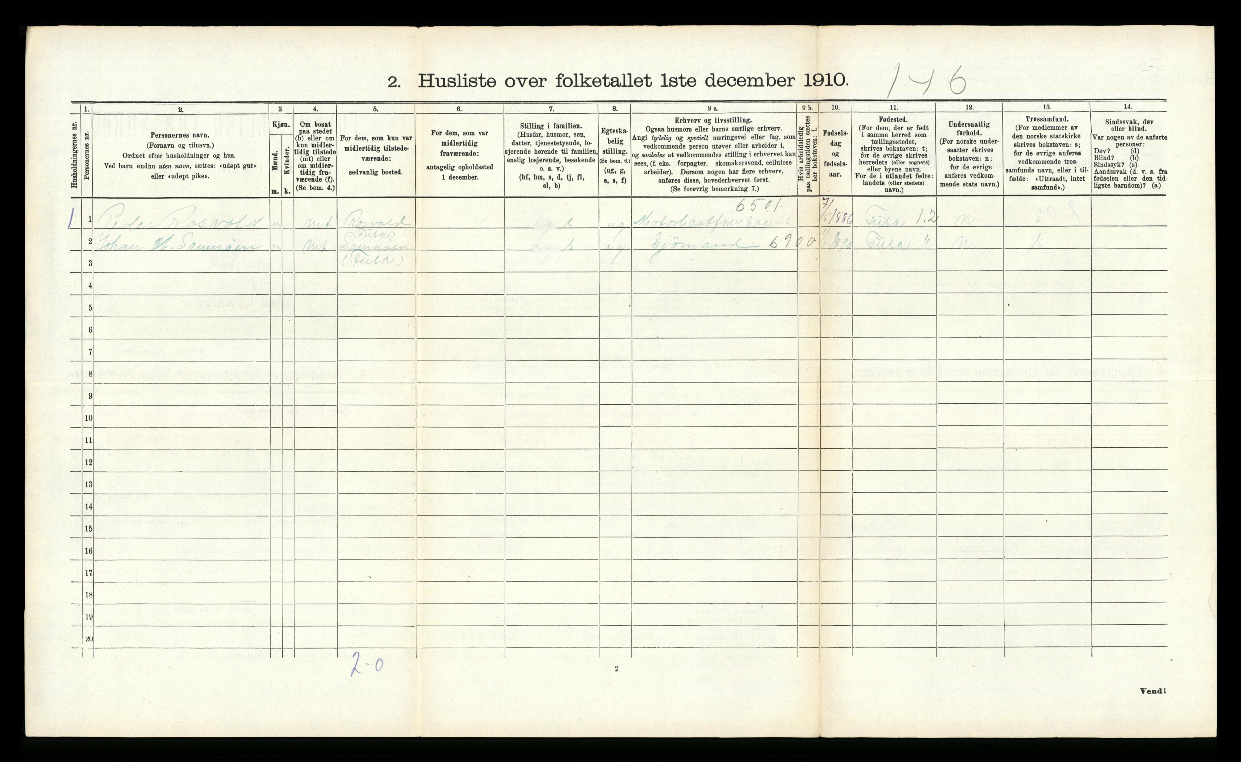 RA, 1910 census for Kvinnherad, 1910, p. 1412