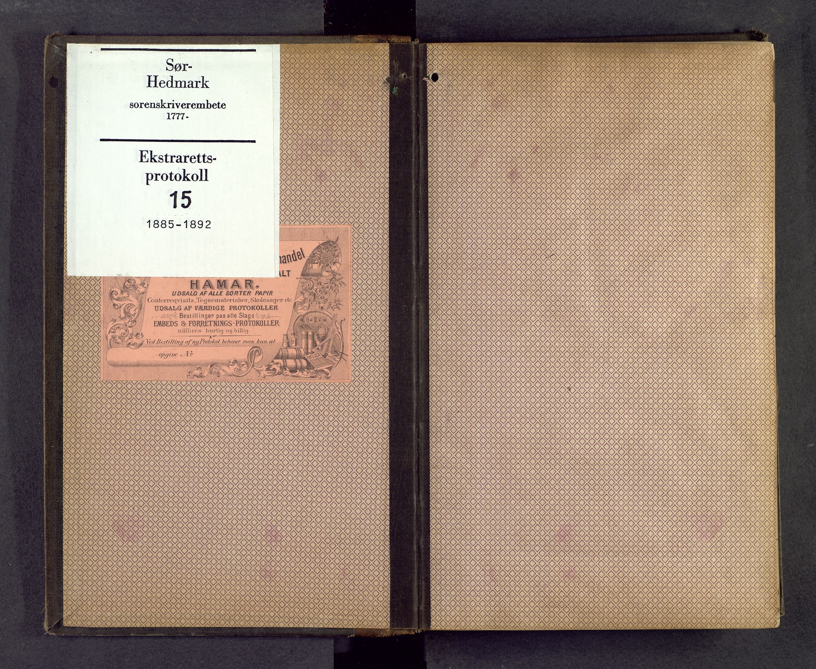 Sør-Hedmark sorenskriveri, AV/SAH-TING-014/G/Gc/Gca/L0015: Ekstrarettsprotokoll, 1885-1892