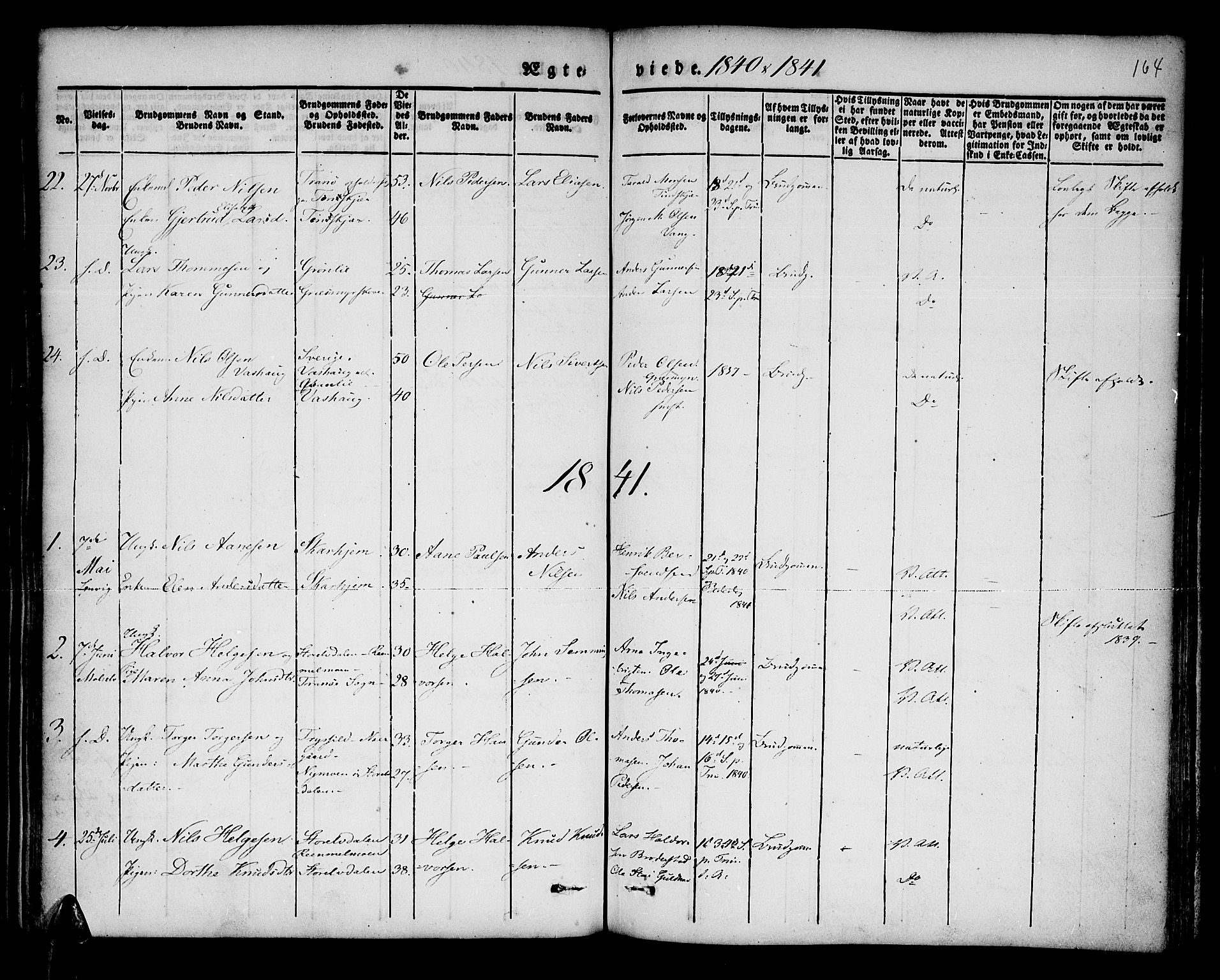 Lenvik sokneprestembete, SATØ/S-1310/H/Ha/Haa/L0004kirke: Parish register (official) no. 4, 1832-1844, p. 164