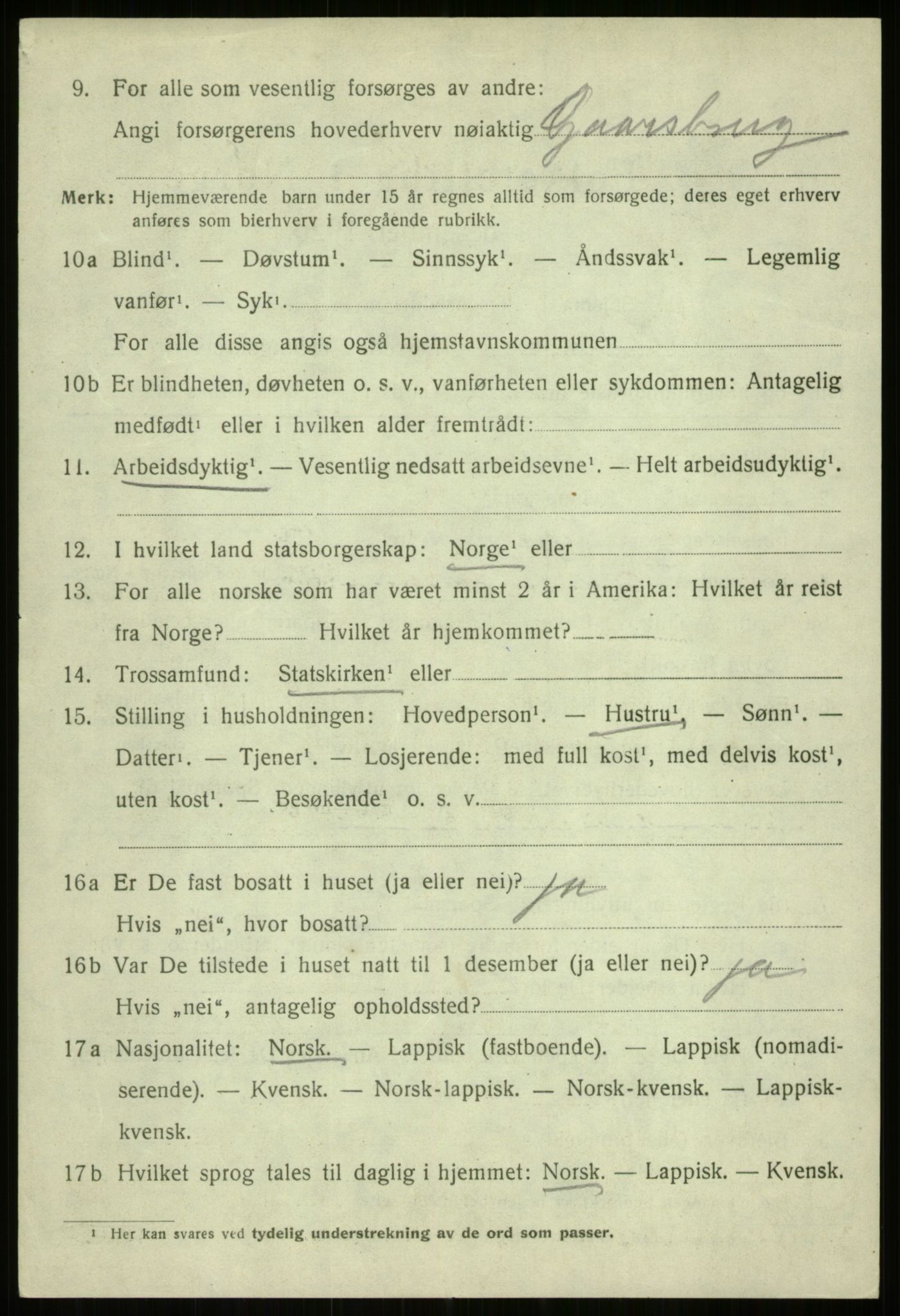 SATØ, 1920 census for Ibestad, 1920, p. 2380