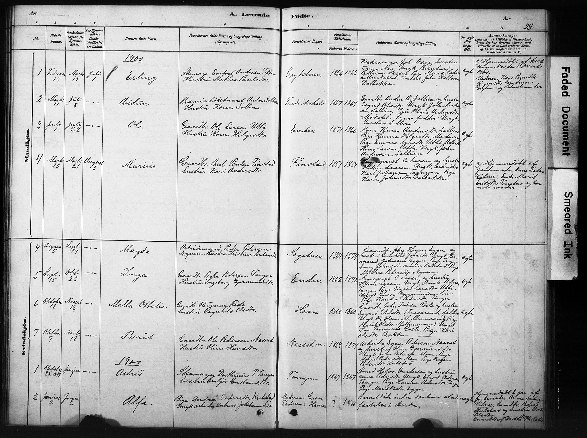 Sollia prestekontor, SAH/PREST-050/H/Ha/Hab/L0002: Parish register (copy) no. 2, 1880-1933, p. 29