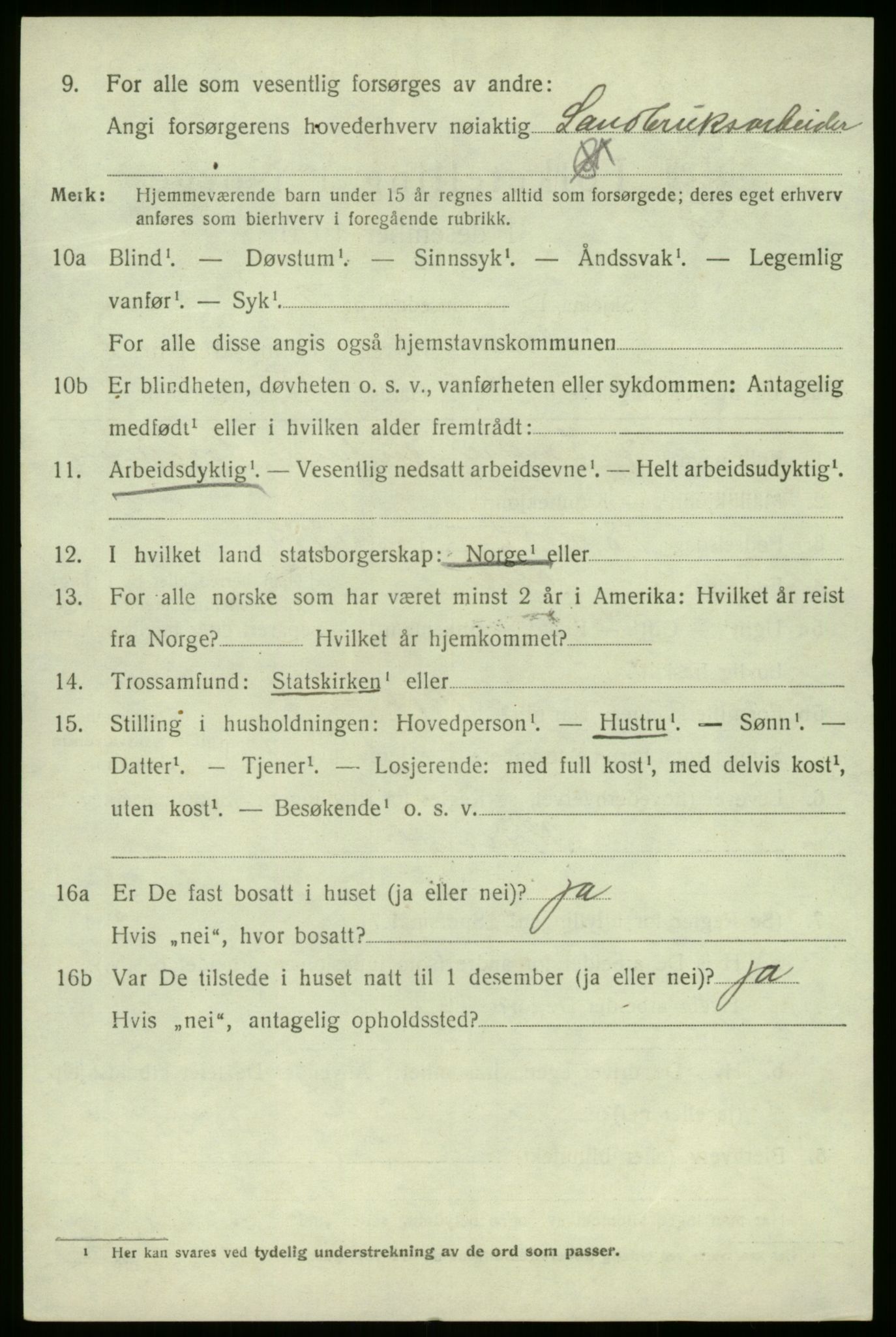 SAB, 1920 census for Jølster, 1920, p. 4007