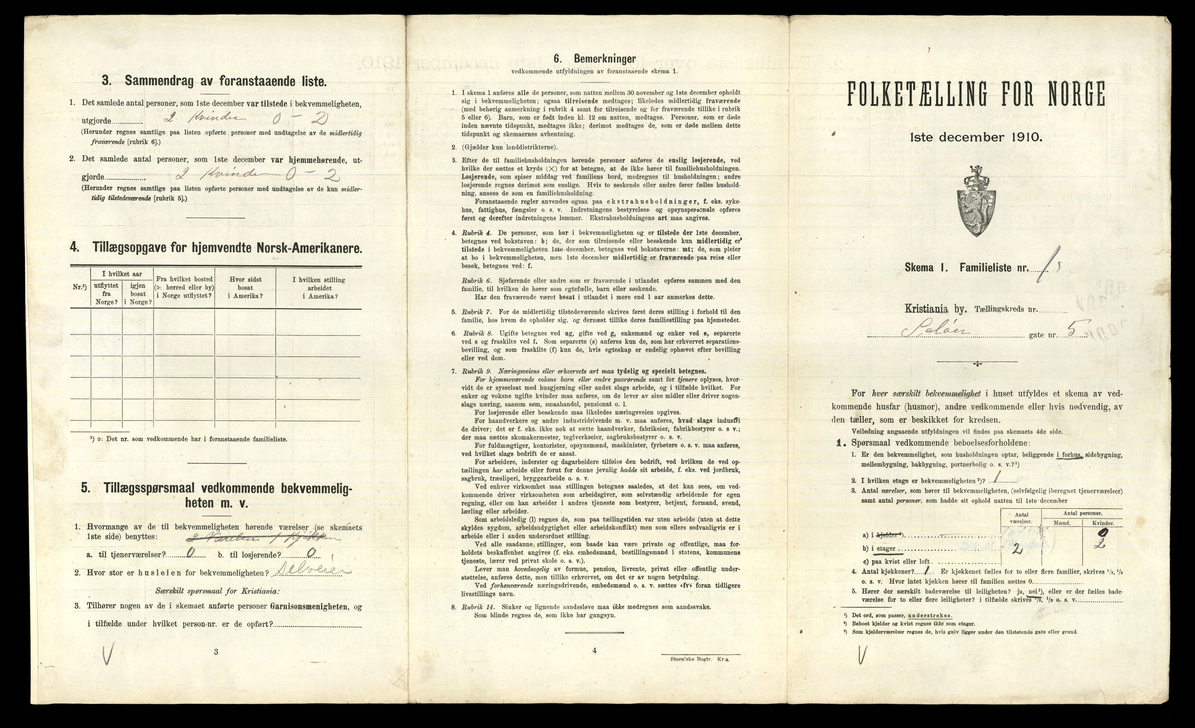 RA, 1910 census for Kristiania, 1910, p. 95185