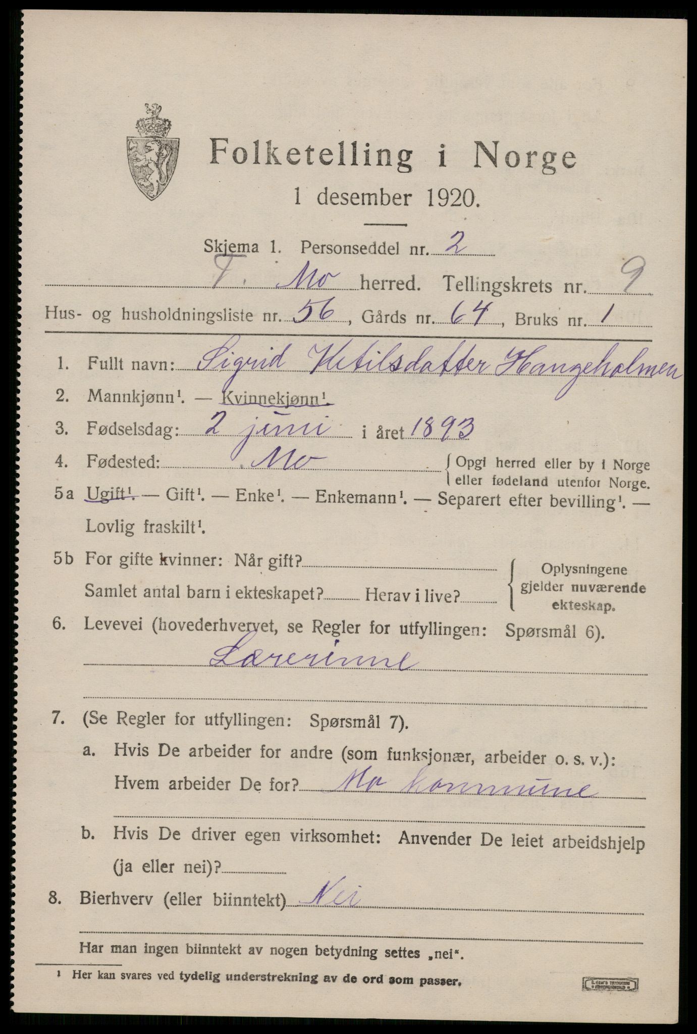 SAKO, 1920 census for Mo, 1920, p. 3752