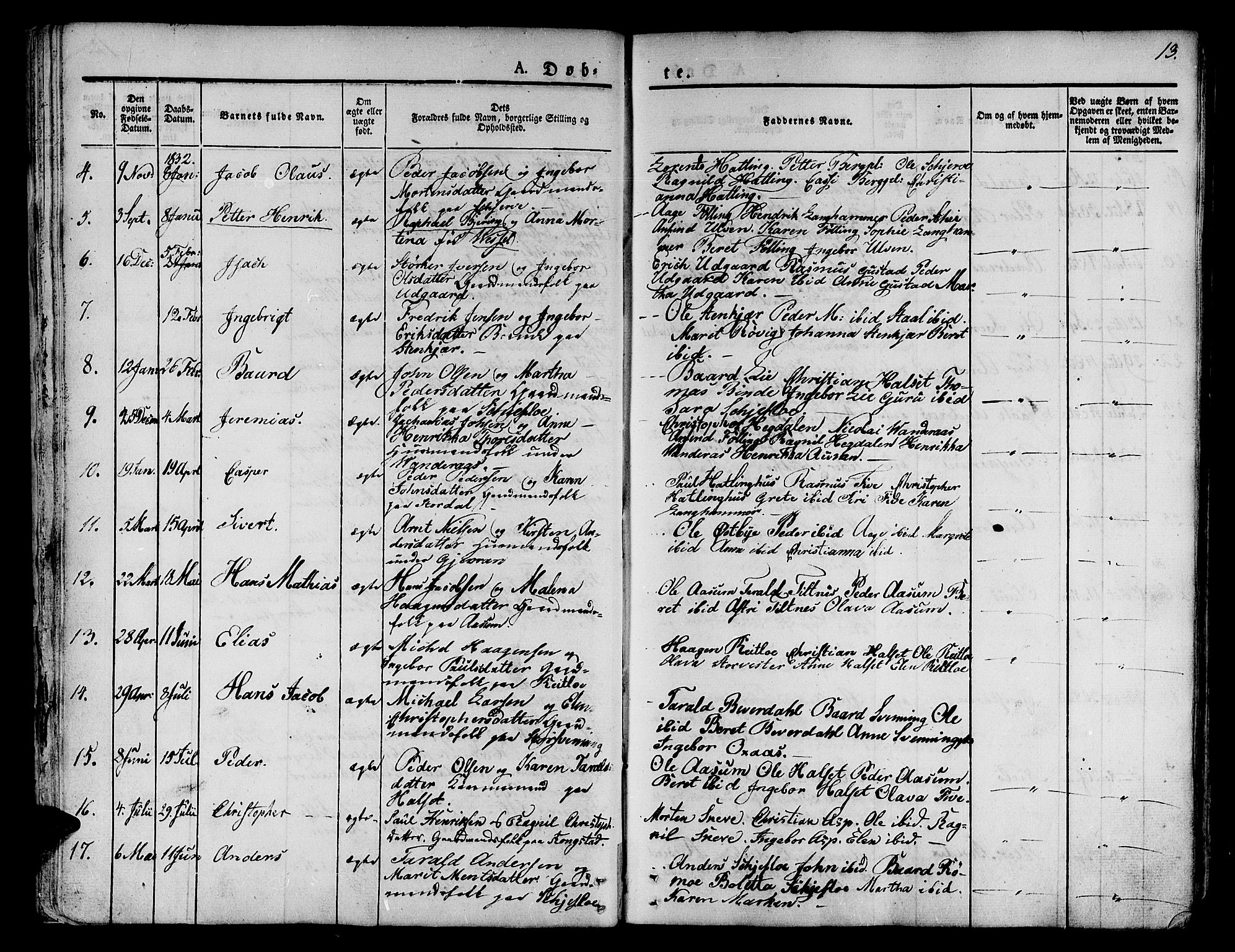 Ministerialprotokoller, klokkerbøker og fødselsregistre - Nord-Trøndelag, SAT/A-1458/746/L0445: Parish register (official) no. 746A04, 1826-1846, p. 13