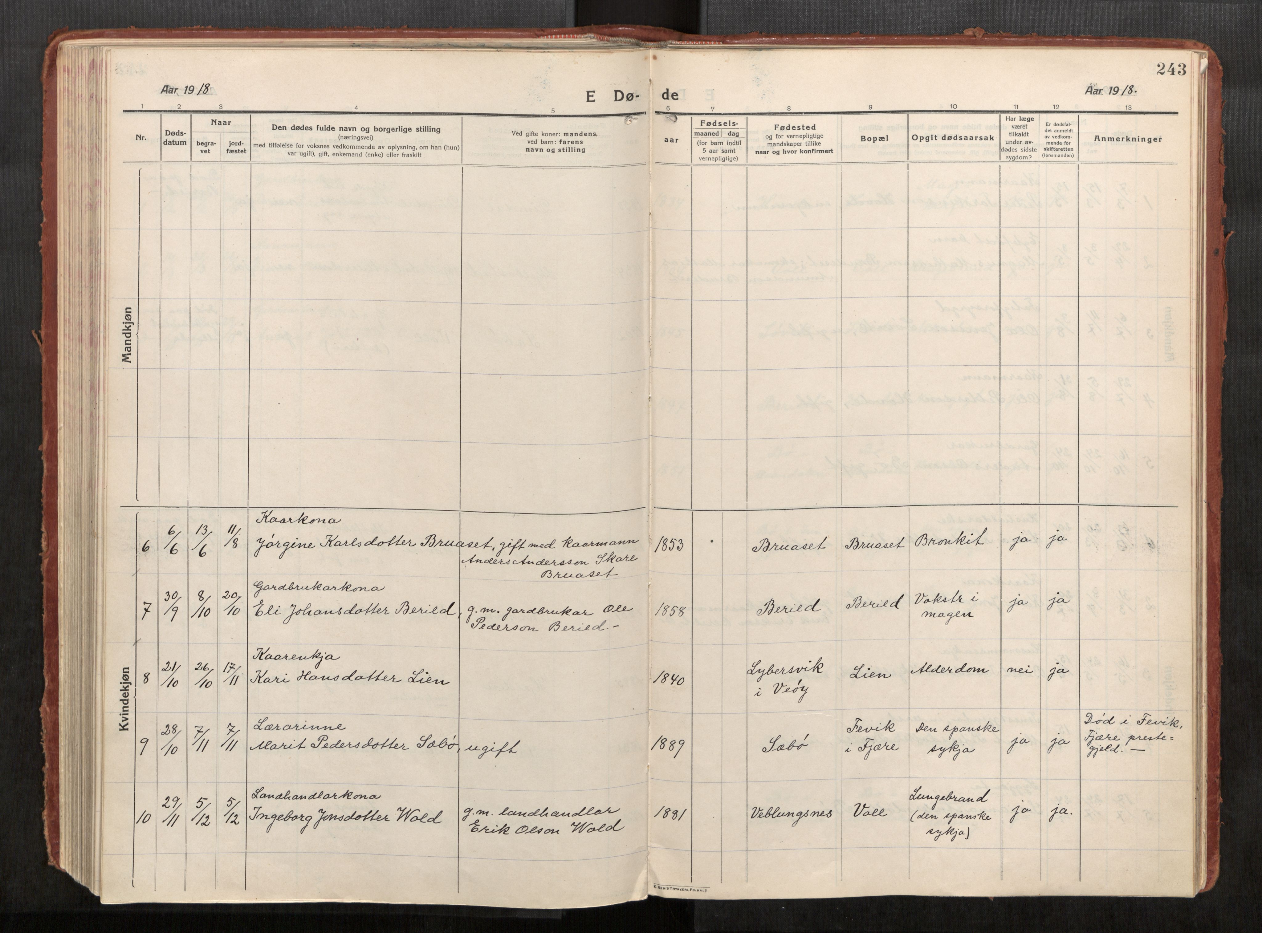 Eid sokneprestkontor, AV/SAT-A-1254: Parish register (official) no. 543A04, 1916-1956, p. 243